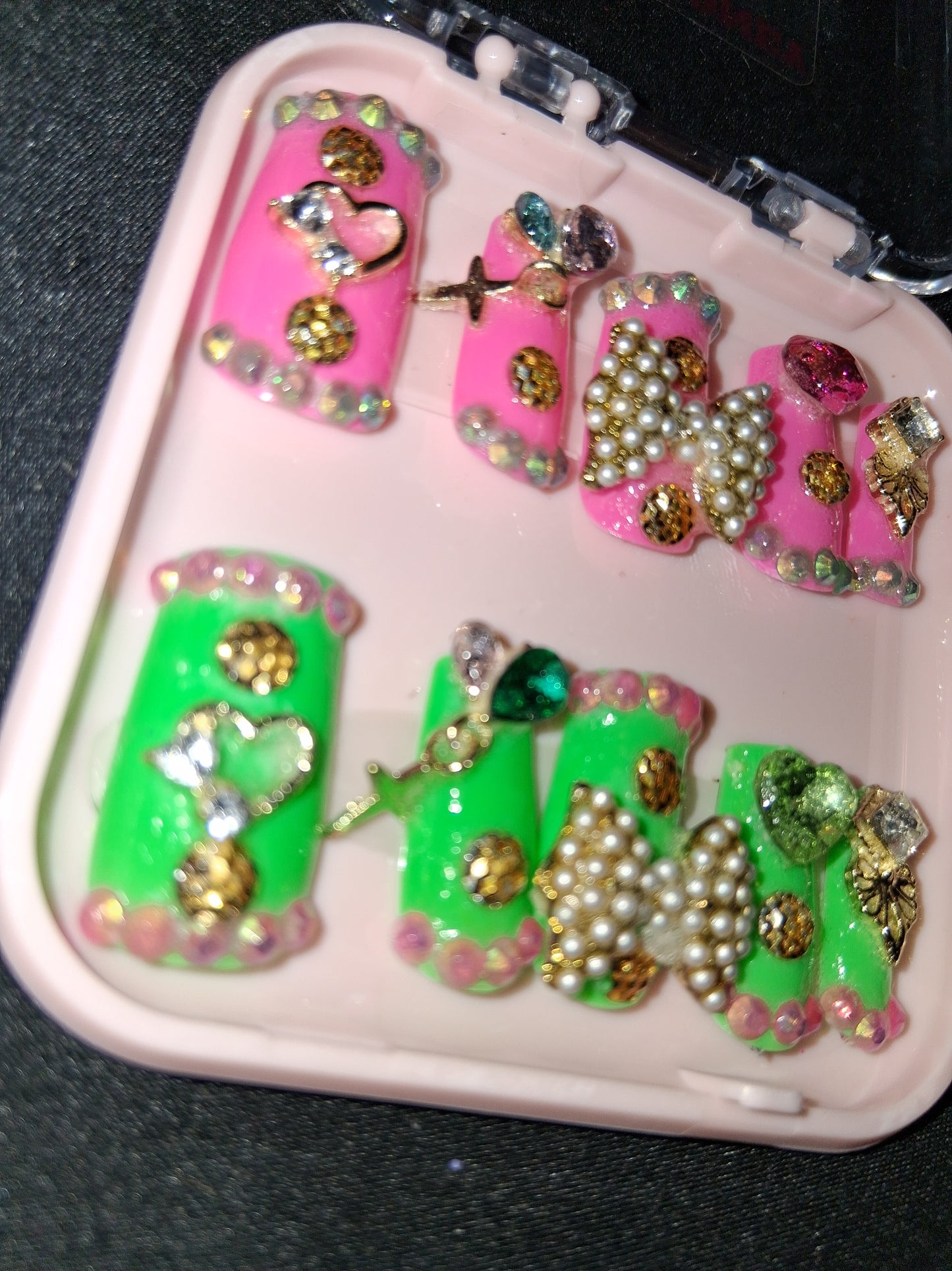 COCOMONEY NAILS CUSTOM 1 OF A KIND PIECES ACRYLIC COMES WITH FREE GIFTS