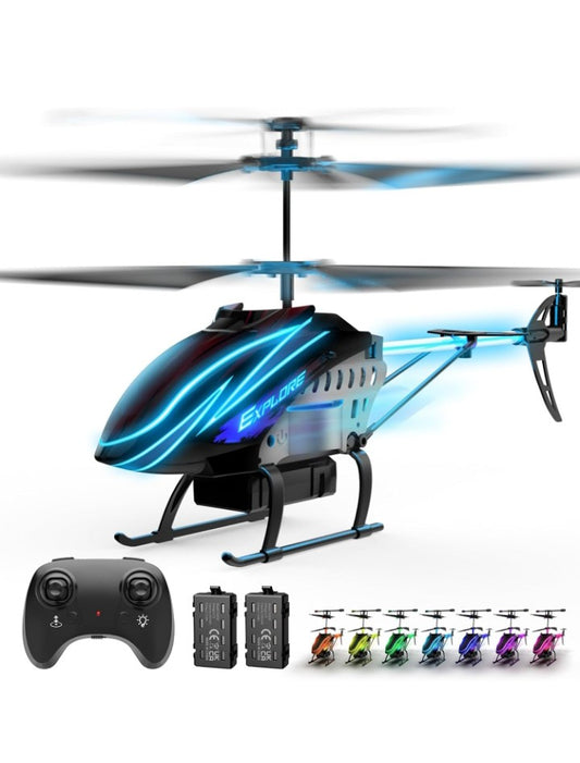 RC Helicopter, Remote Control Helicopter for Kids with 30Mins Flight(2 Batteries), 7+1 LED Light Modes, Altitude Hold, RC Toys for Boys Girls