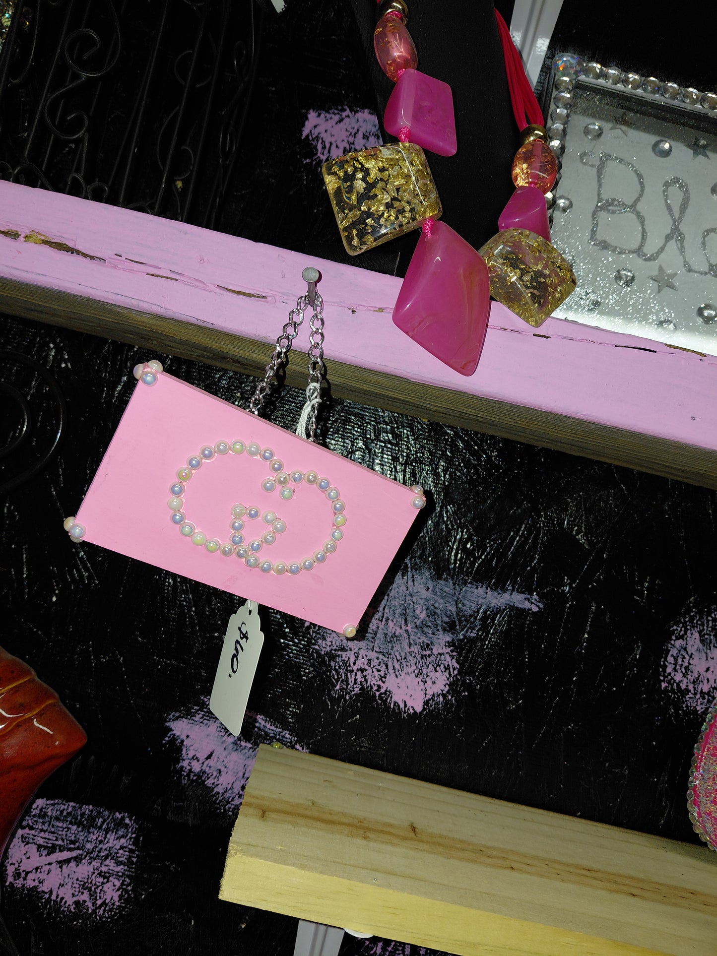 COCOMONEY ART Pink GG 1 OF 1 CUSTOM PIECE BY COCOMONEY painting on canvas