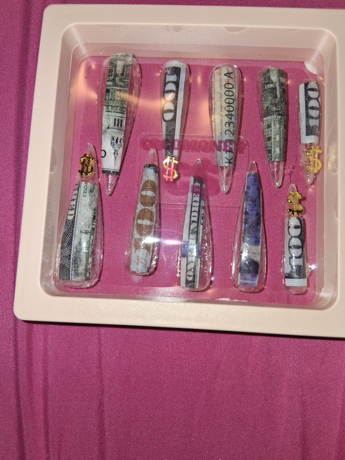 COCOMONEY NAILS CUSTOM 1 OF 1 GLUE ON PRESS ON COMES WITH FREE GIFTS #o29