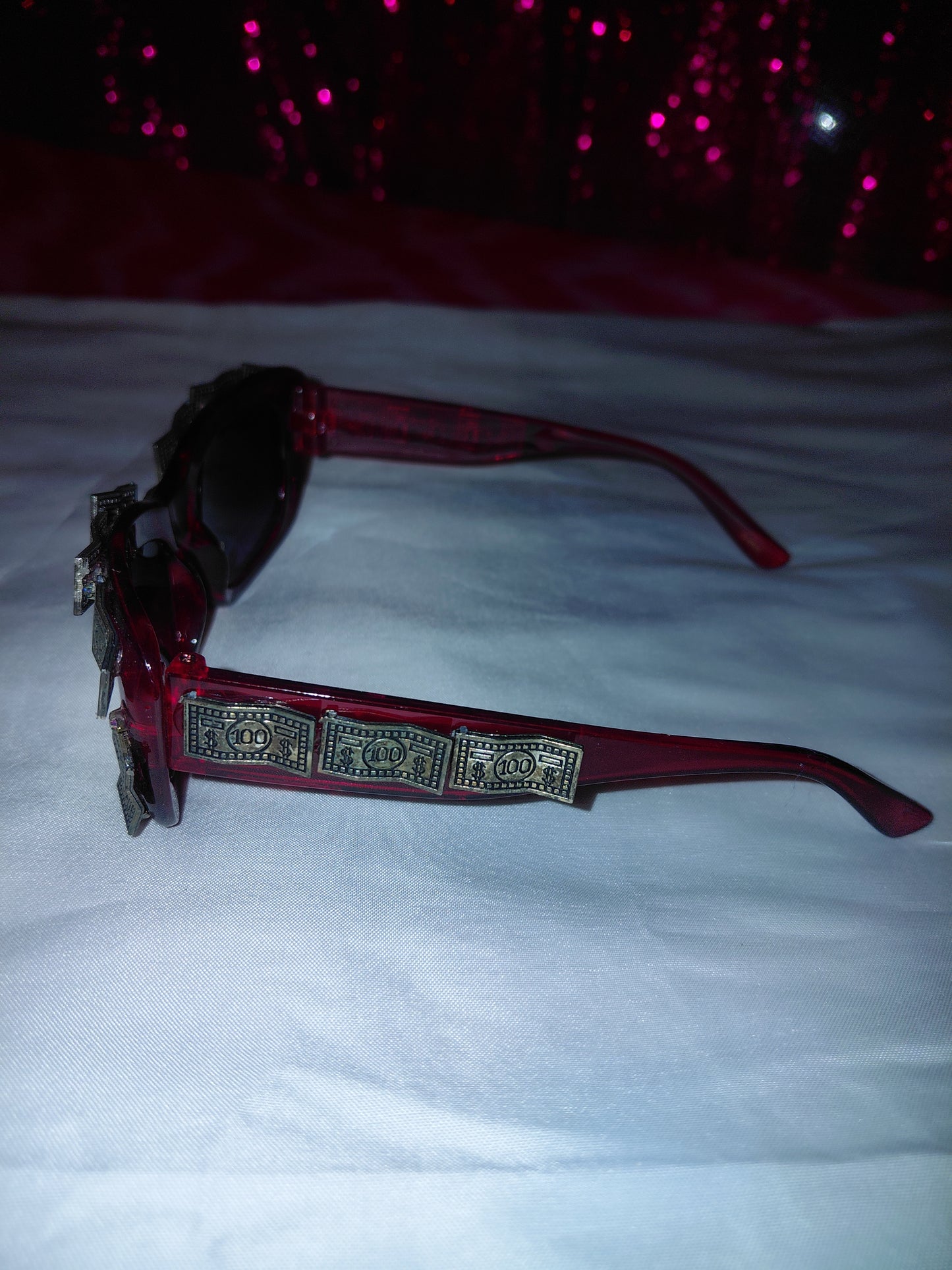 Cocomoney Glasses custom 1 of 1 pair sunglasses gemstones plastic materials uv COCOMONEY.STORE