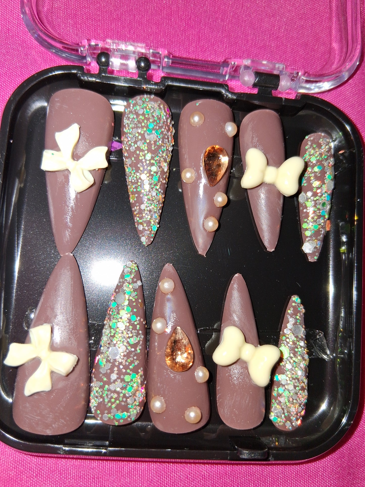 COCOMONEY NAILS CUSTOM 1 OF 1 GLUE ON PRESS ON COMES WITH FREE GIFTS #b88