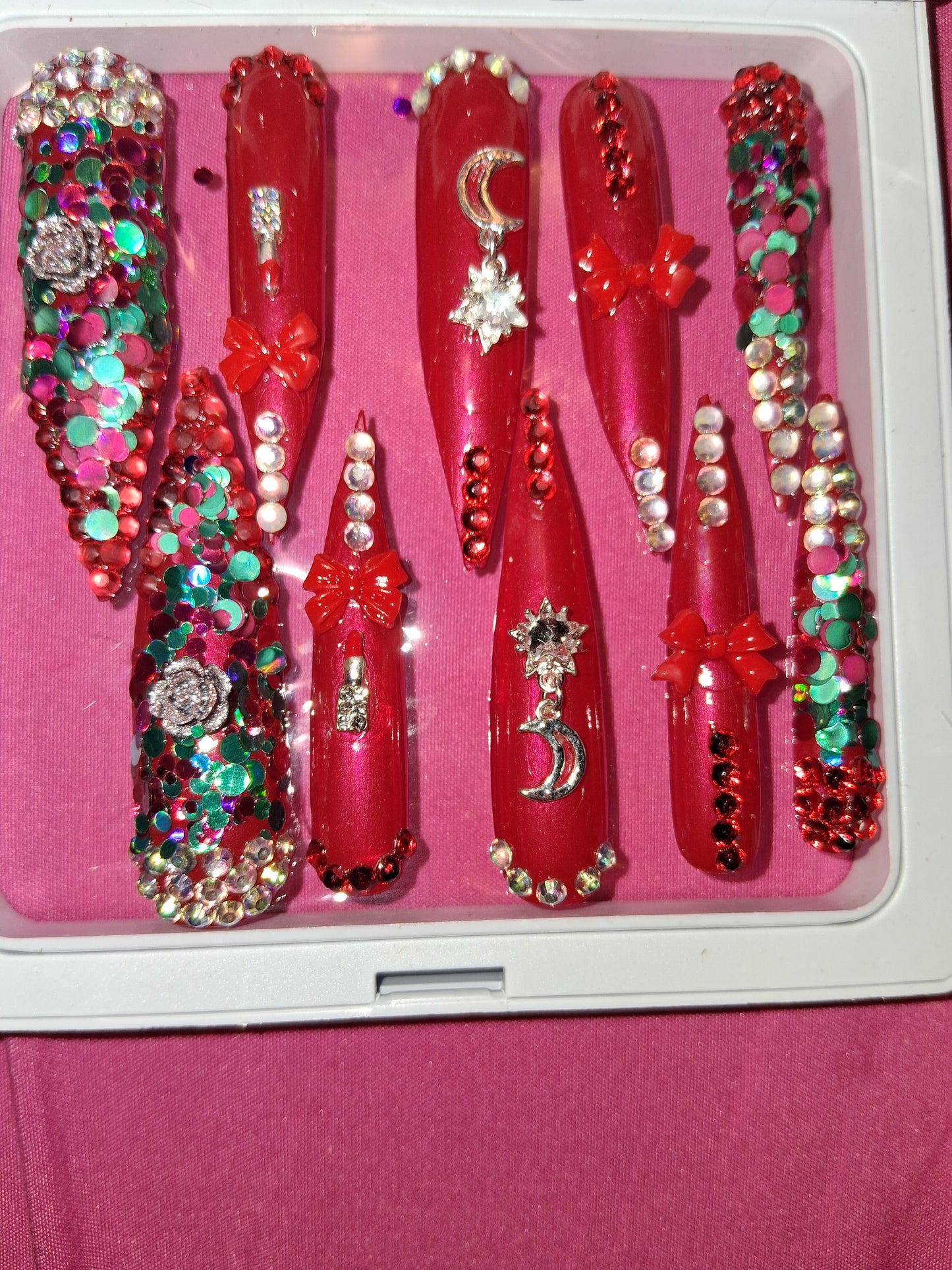 COCOMONEY NAILS CUSTOM 1 OF 1 GLUE ON PRESS ON COMES WITH FREE GIFTS #o35