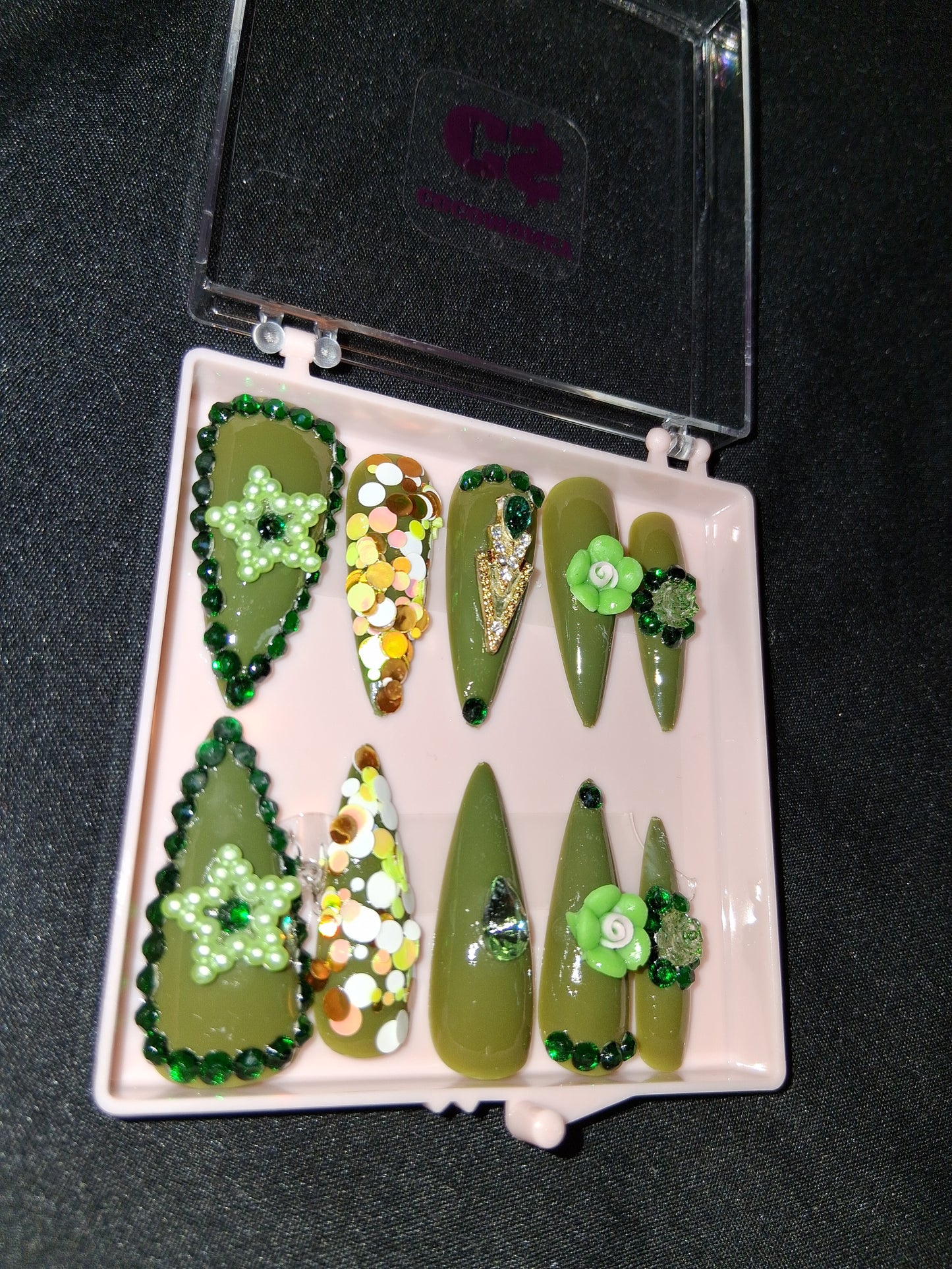 COCOMONEY NAILS CUSTOM ONE OF A KIND PIECES WITH NAIL BAG AND FREE GIFTS