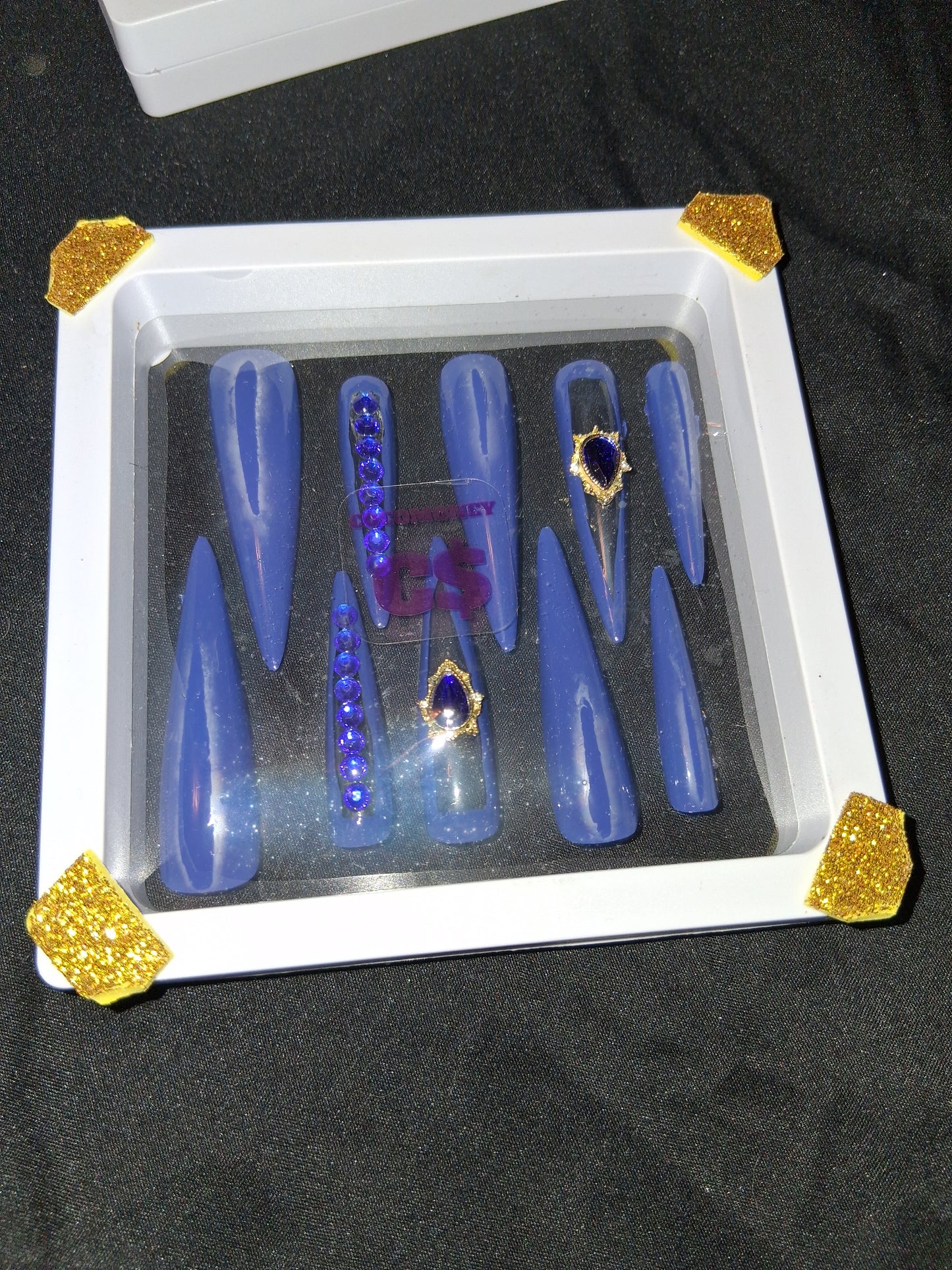 COCOMONEY NAILS CUSTOM 1 OF 1 GLUE ON PRESS ON COMES WITH FREE GIFTS #p48