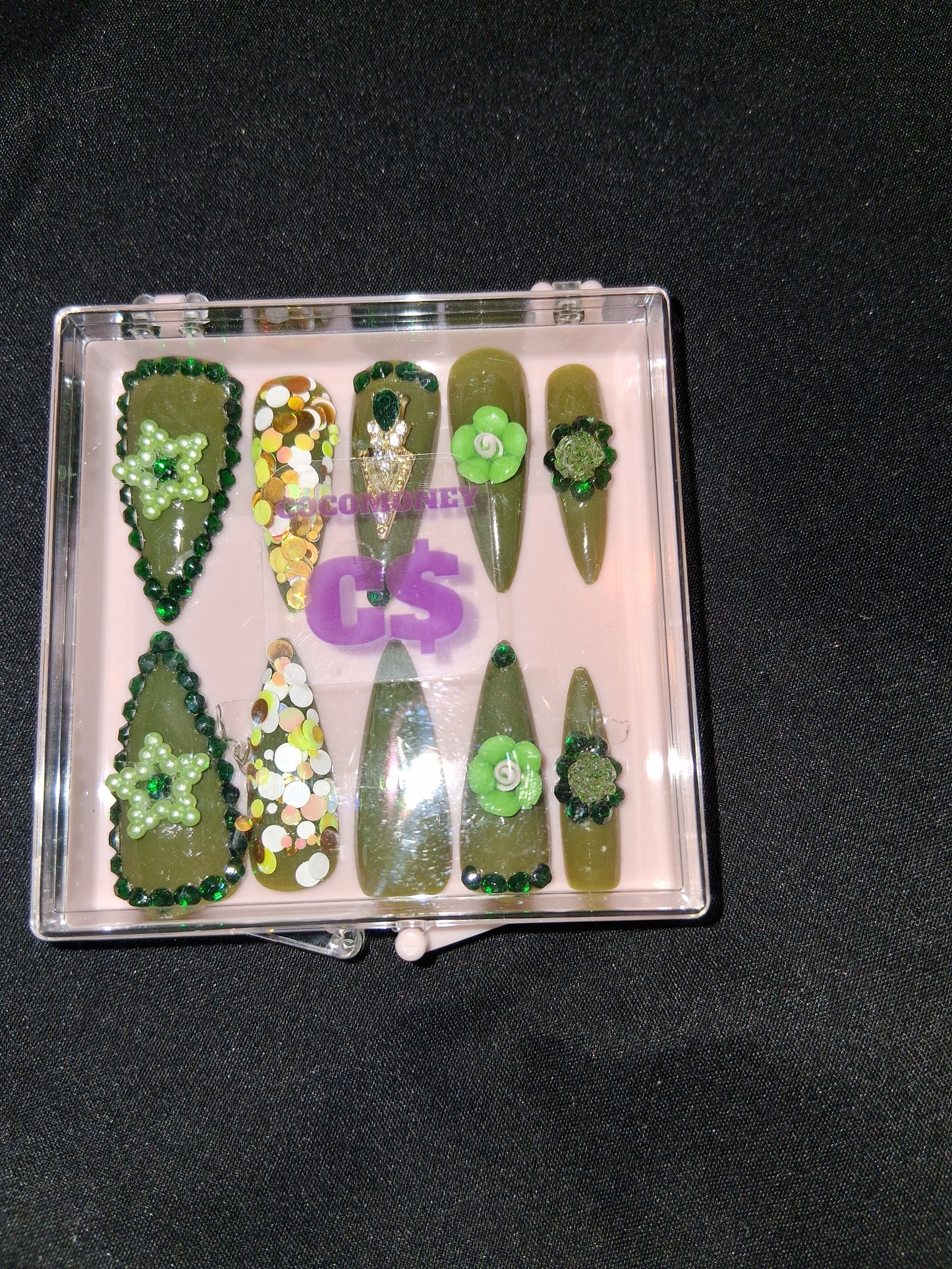 COCOMONEY NAILS CUSTOM ONE OF A KIND PIECES WITH NAIL BAG AND FREE GIFTS