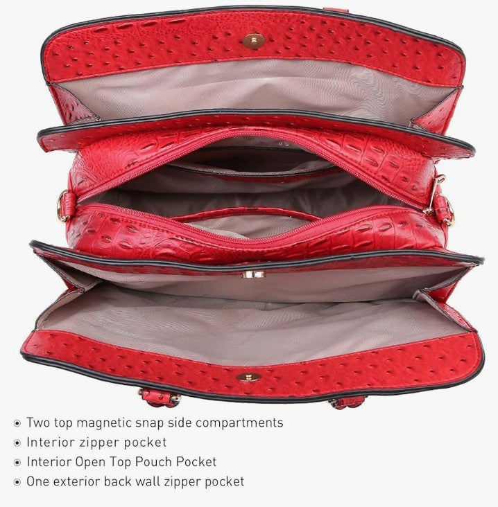 Women Handbag Wallet Tote Bag Shoulder Bag Hobo Bag Top Handle Satchel Purse Set 2pcs w/ 3 Compartments