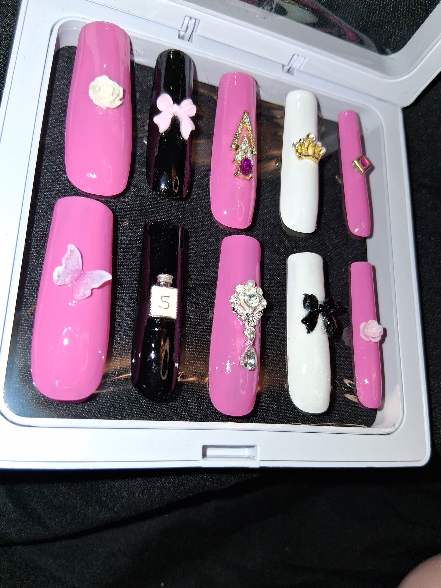 COCOMONEY NAILS CUSTOM 1 OF 1 GLUE ON PRESS ON COMES WITH FREE GIFTS #o89