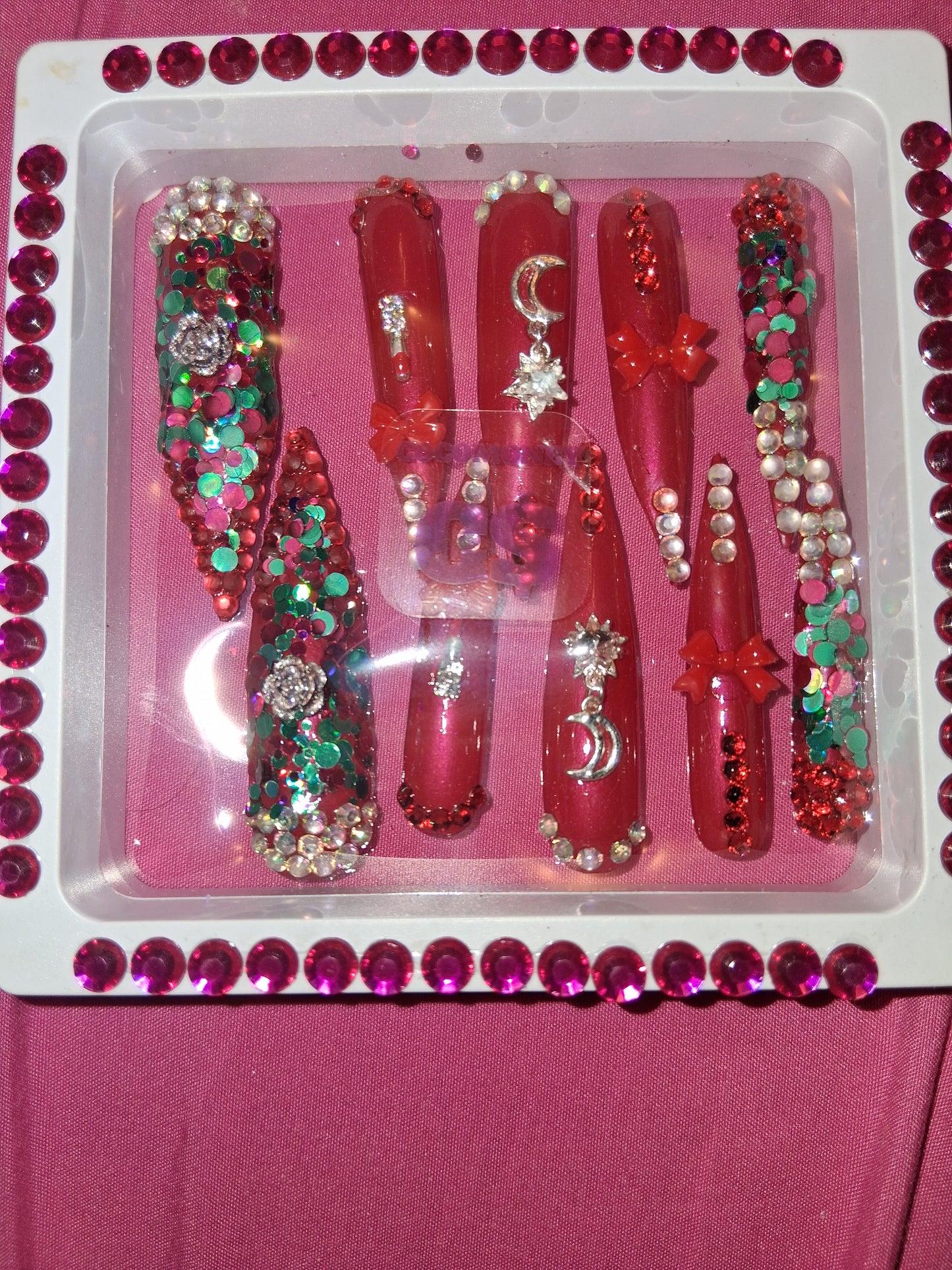 COCOMONEY NAILS CUSTOM 1 OF 1 GLUE ON PRESS ON COMES WITH FREE GIFTS #o35