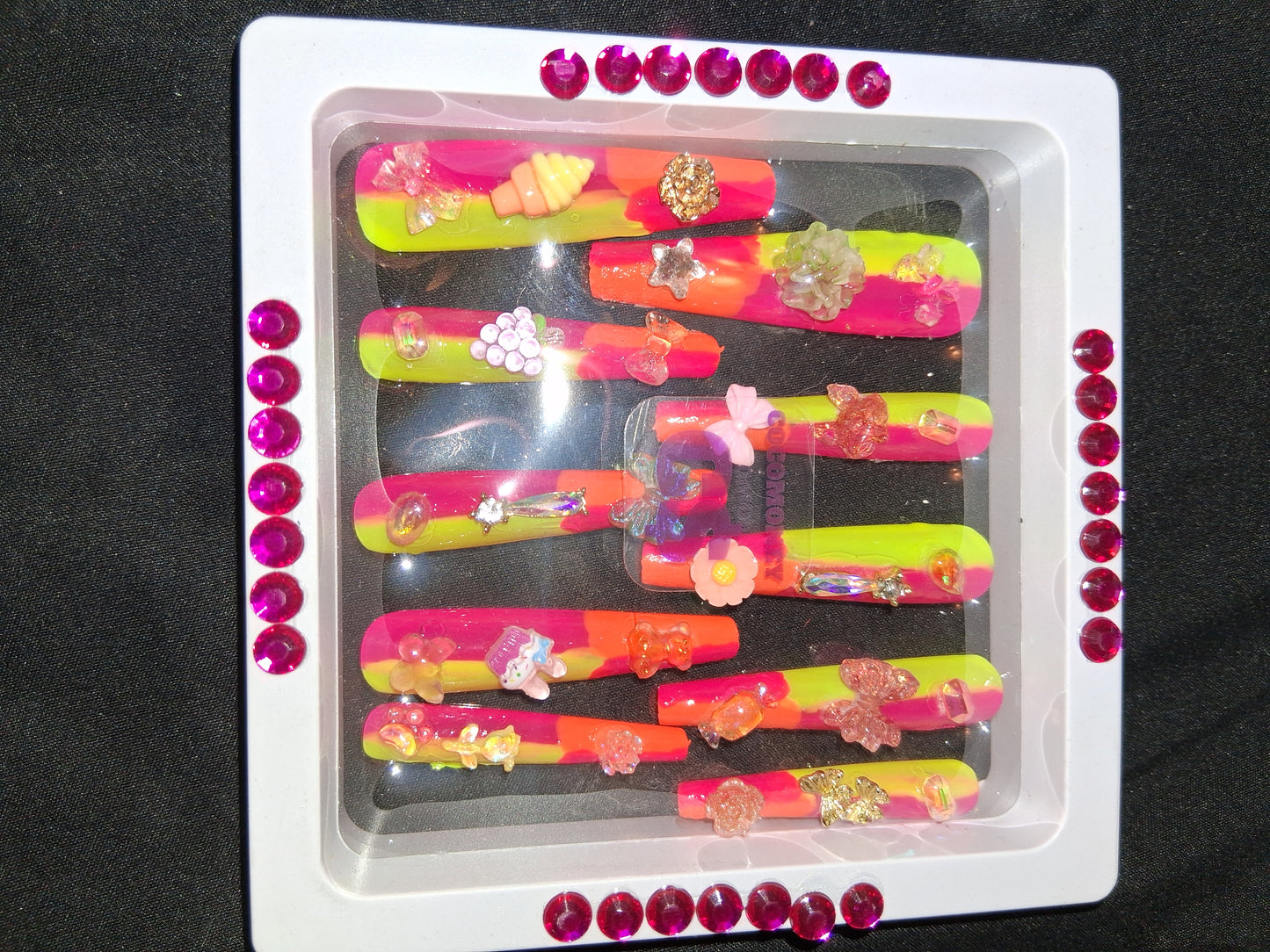COCOMONEY NAILS CUSTOM 1 OF 1 GLUE ON PRESS ON COMES WITH FREE GIFTS #