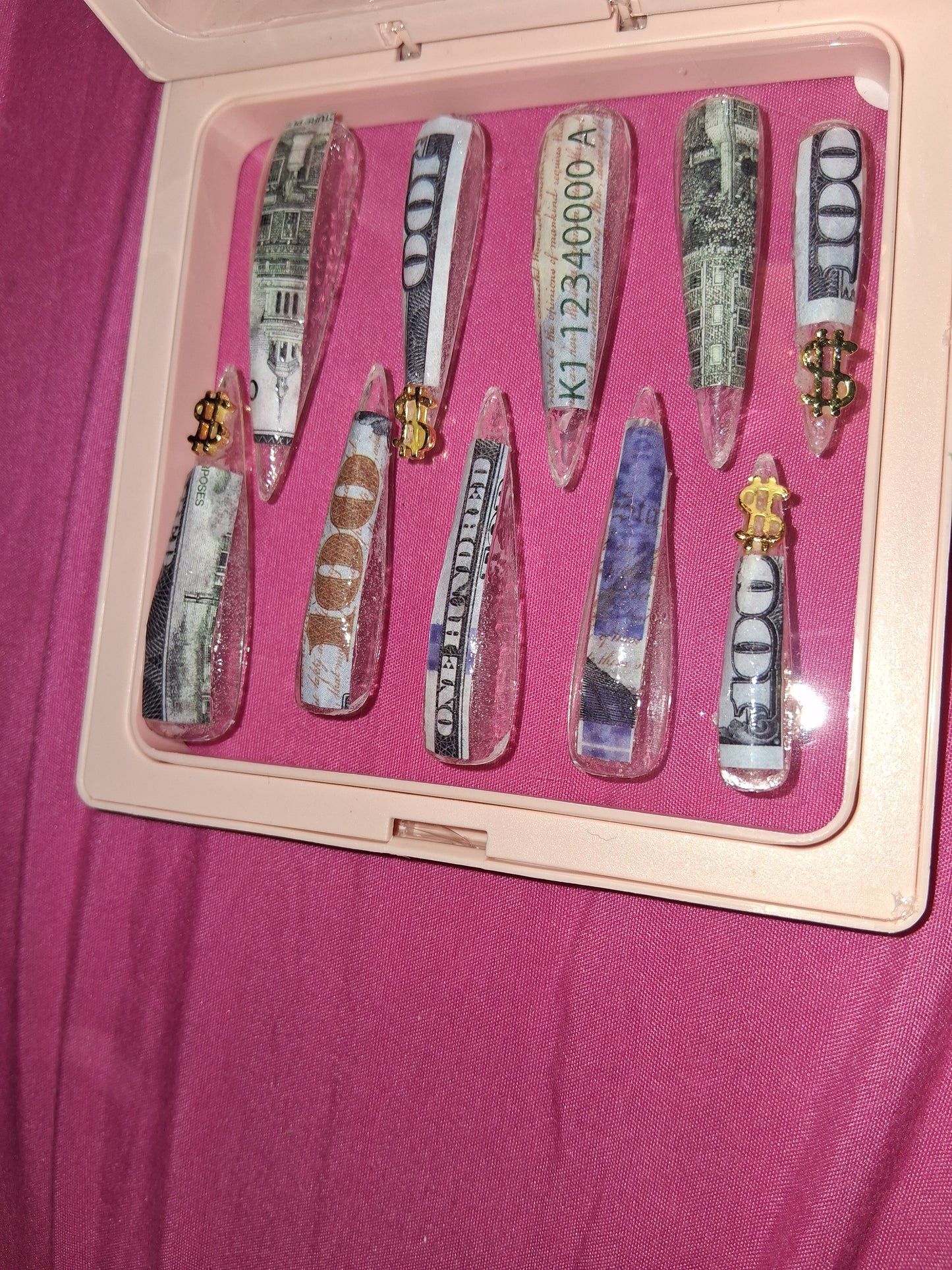 COCOMONEY NAILS CUSTOM 1 OF 1 GLUE ON PRESS ON COMES WITH FREE GIFTS #o29