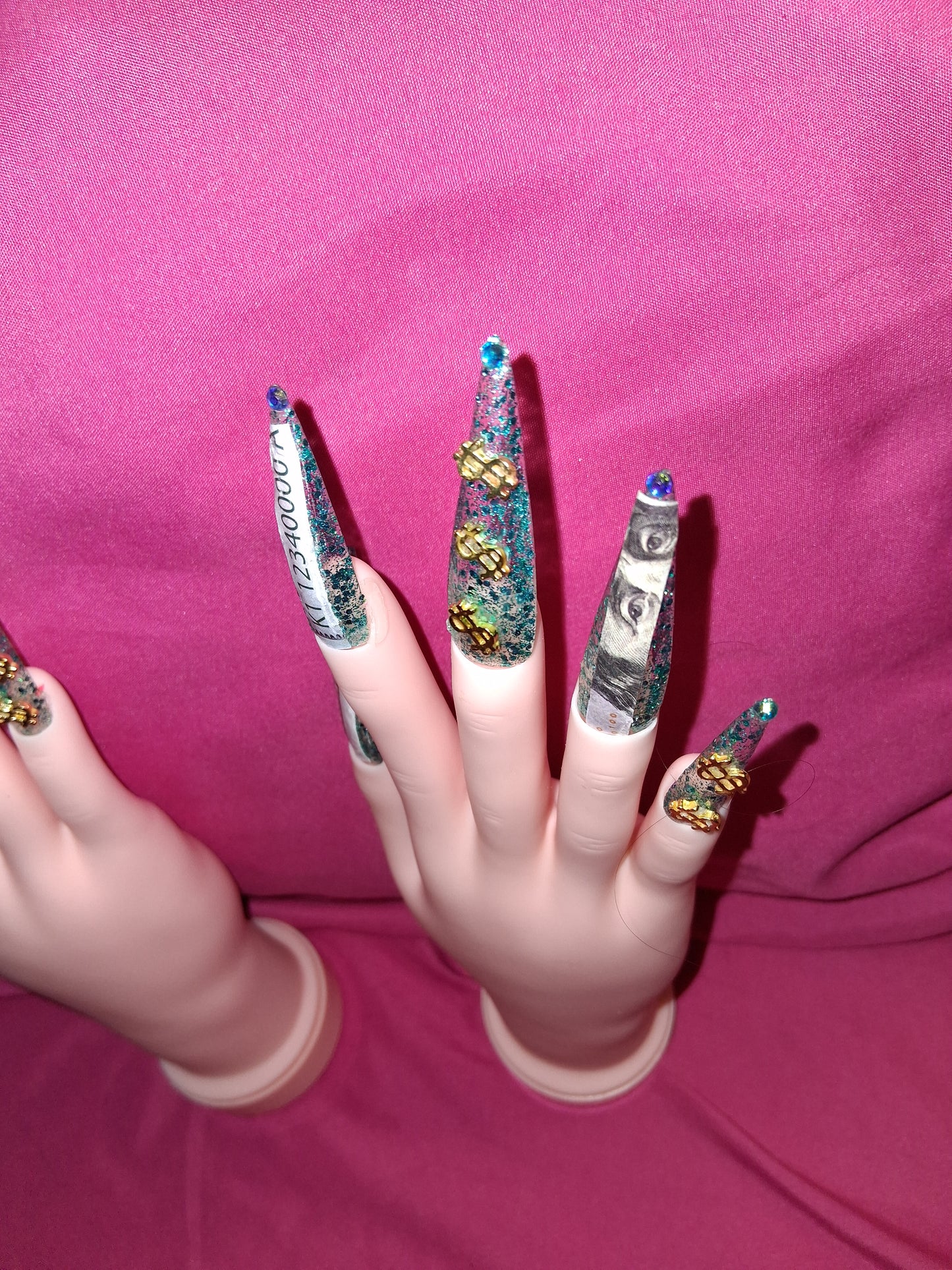 COCOMONEY NAILS CUSTOM 1 OF 1 GLUE ON PRESS ON COMES WITH FREE GIFTS #o32