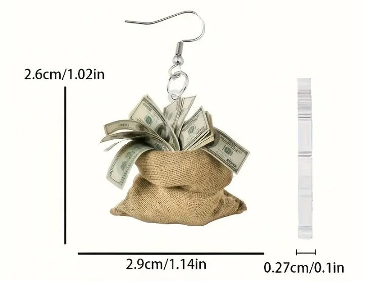 MONEY BAG EARRINGS