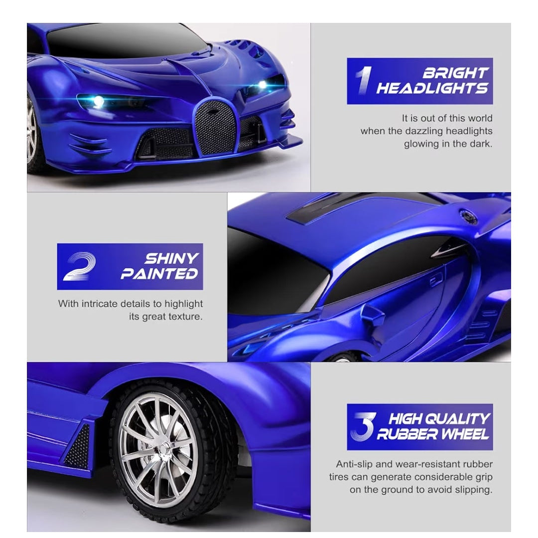 Remote Control Car 1/18 High Speed RC Cars Toys for Boys Girls Vehicle Racing Hobby with Headlight Xmas Birthday Gifts for Kids