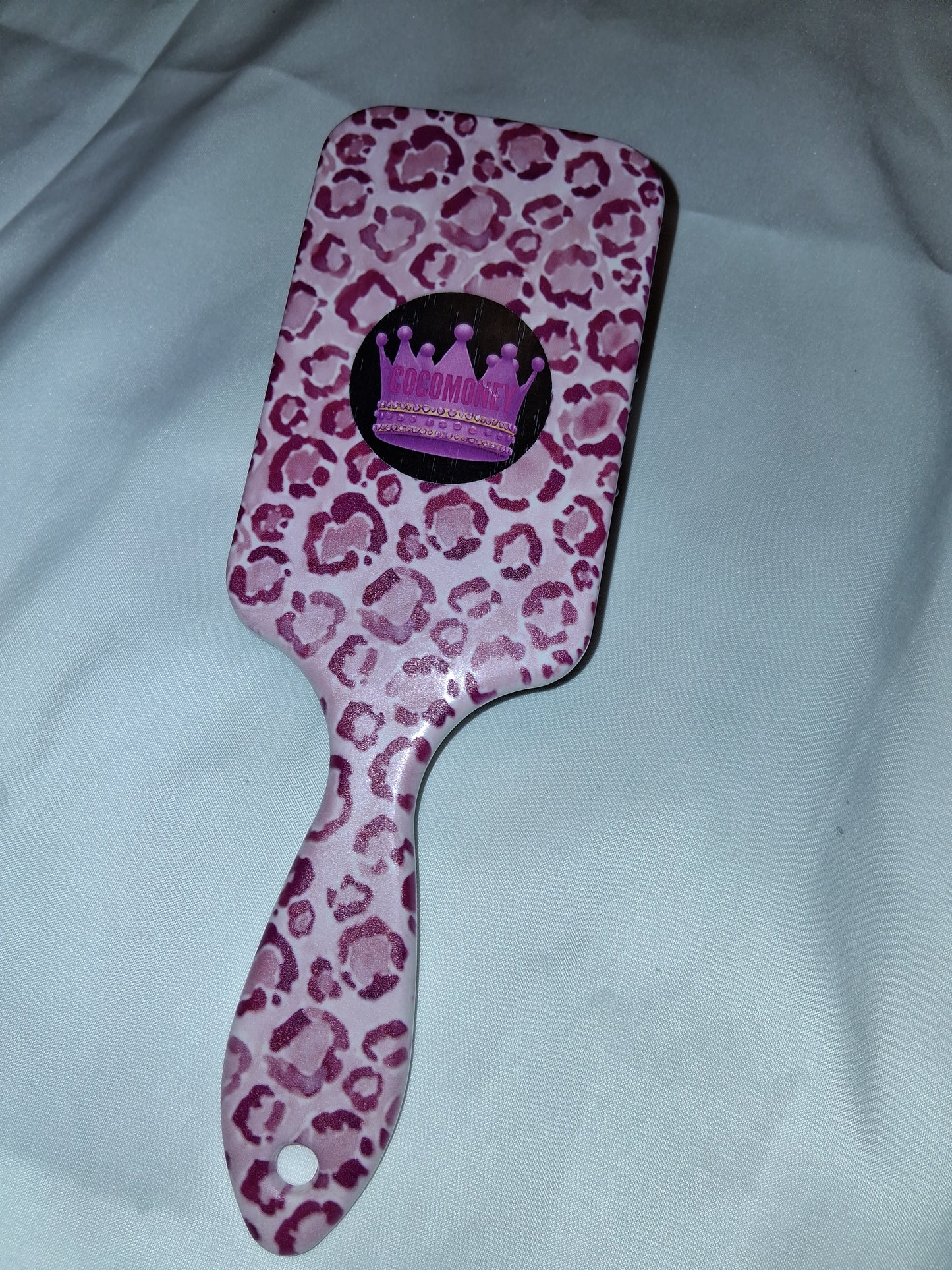 COCOMONEY HAIR BRUSH pink leopard for all hair types plastic material regular size brush