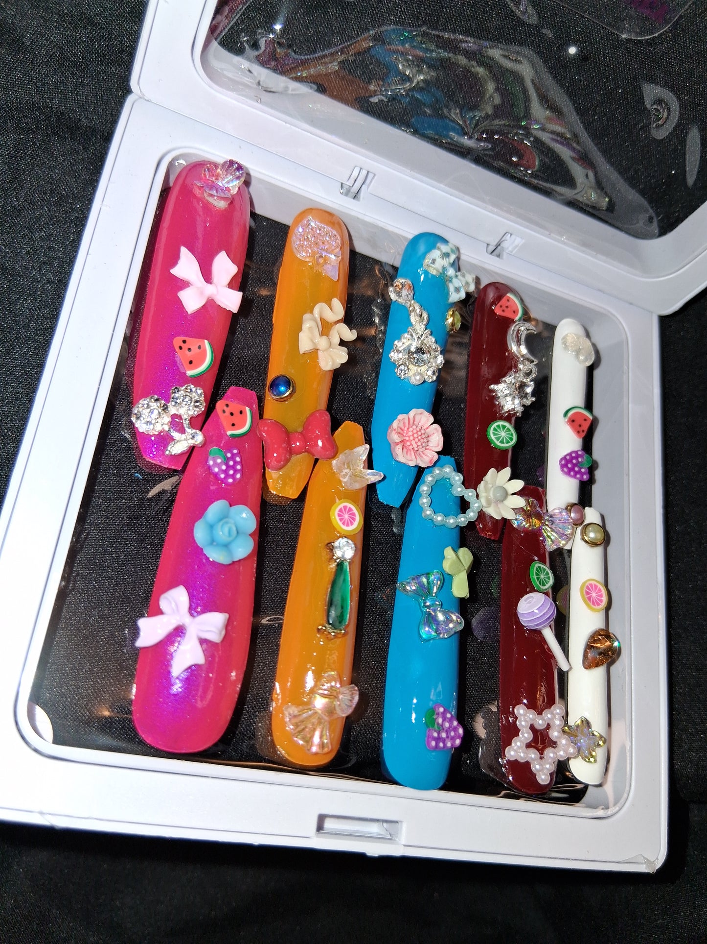 COCOMONEY NAILS CUSTOM 1 OF 1 GLUE ON PRESS ON COMES WITH FREE GIFTS #o58