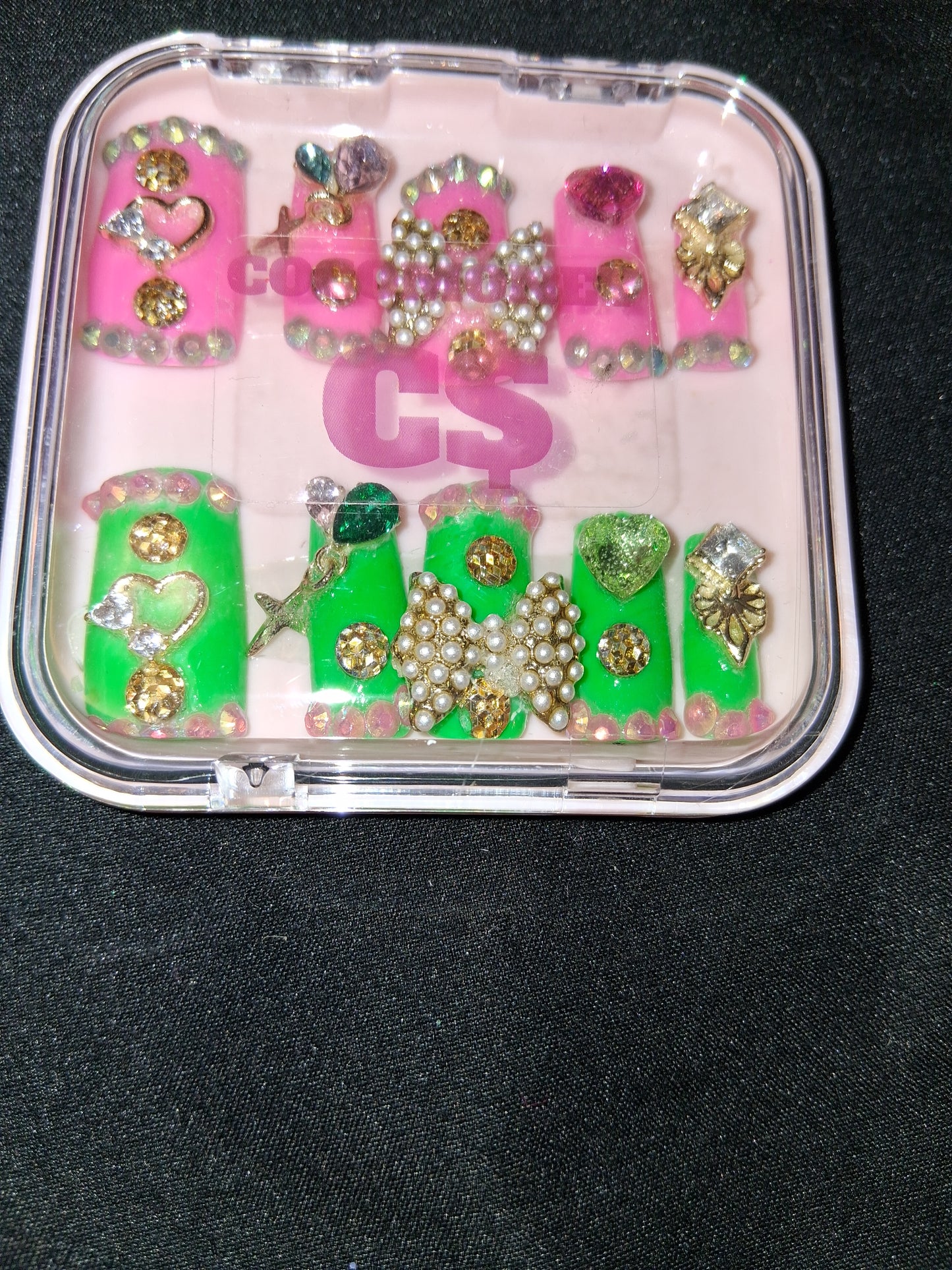 COCOMONEY NAILS CUSTOM 1 OF A KIND PIECES ACRYLIC COMES WITH FREE GIFTS