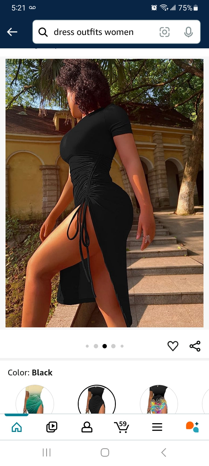 Women's Sexy Bodycon Short Sleeve Slit Ruched Summer Club Party Midi Dress