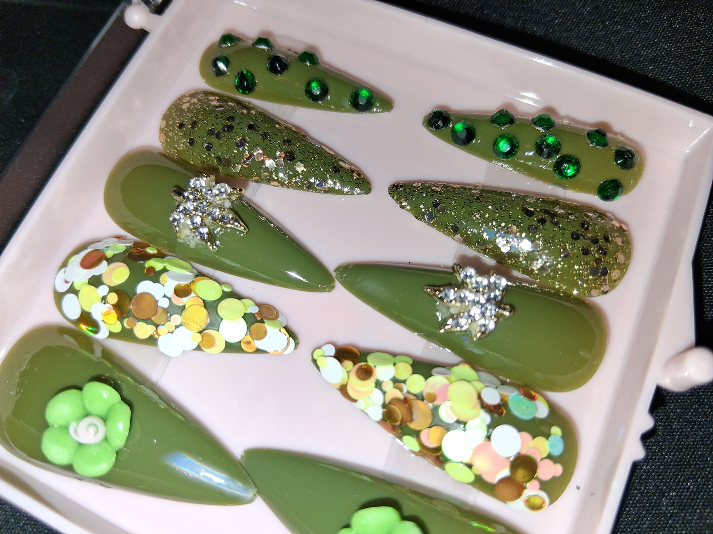 COCOMONEY NAILS CUSTOM ONE OF A KIND PIECES WITH NAIL BAG AND FREE GIFTS ACRYLIC