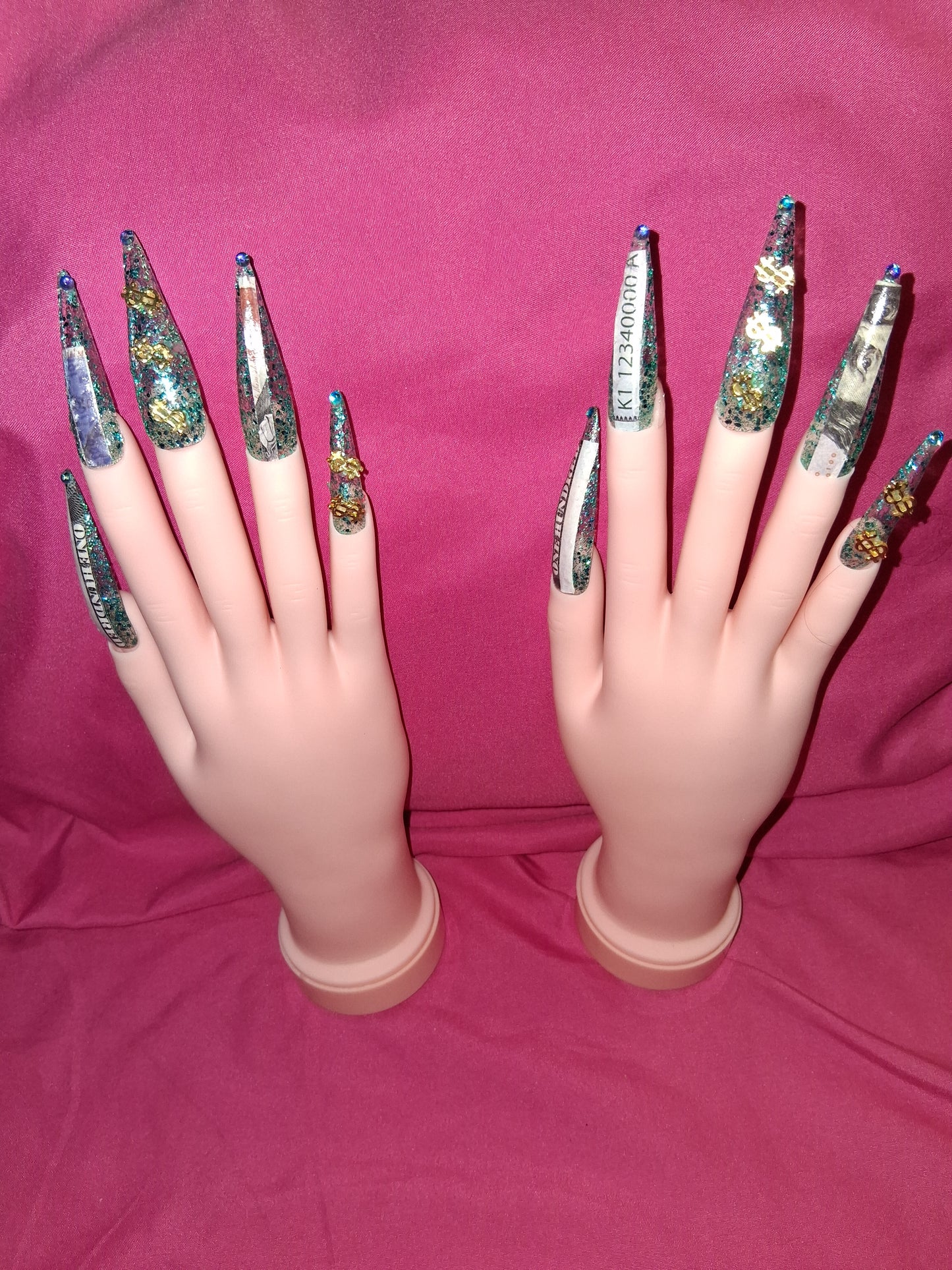 COCOMONEY NAILS CUSTOM 1 OF 1 GLUE ON PRESS ON COMES WITH FREE GIFTS #o32