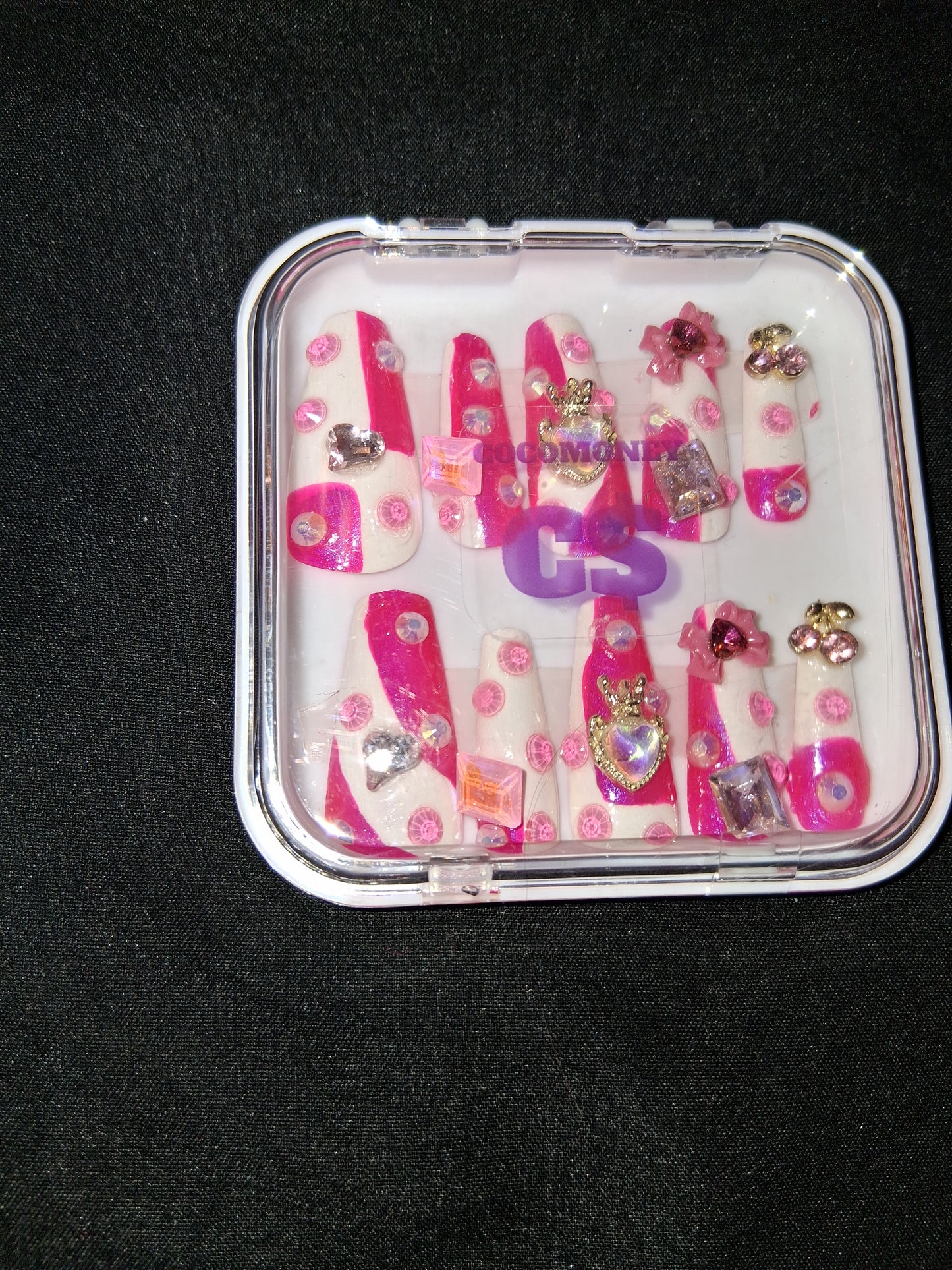 COCOMONEY NAILS CUSTOM 1 OF A KIND PIECES ACRYLIC COMES WITH FREE GIFTS