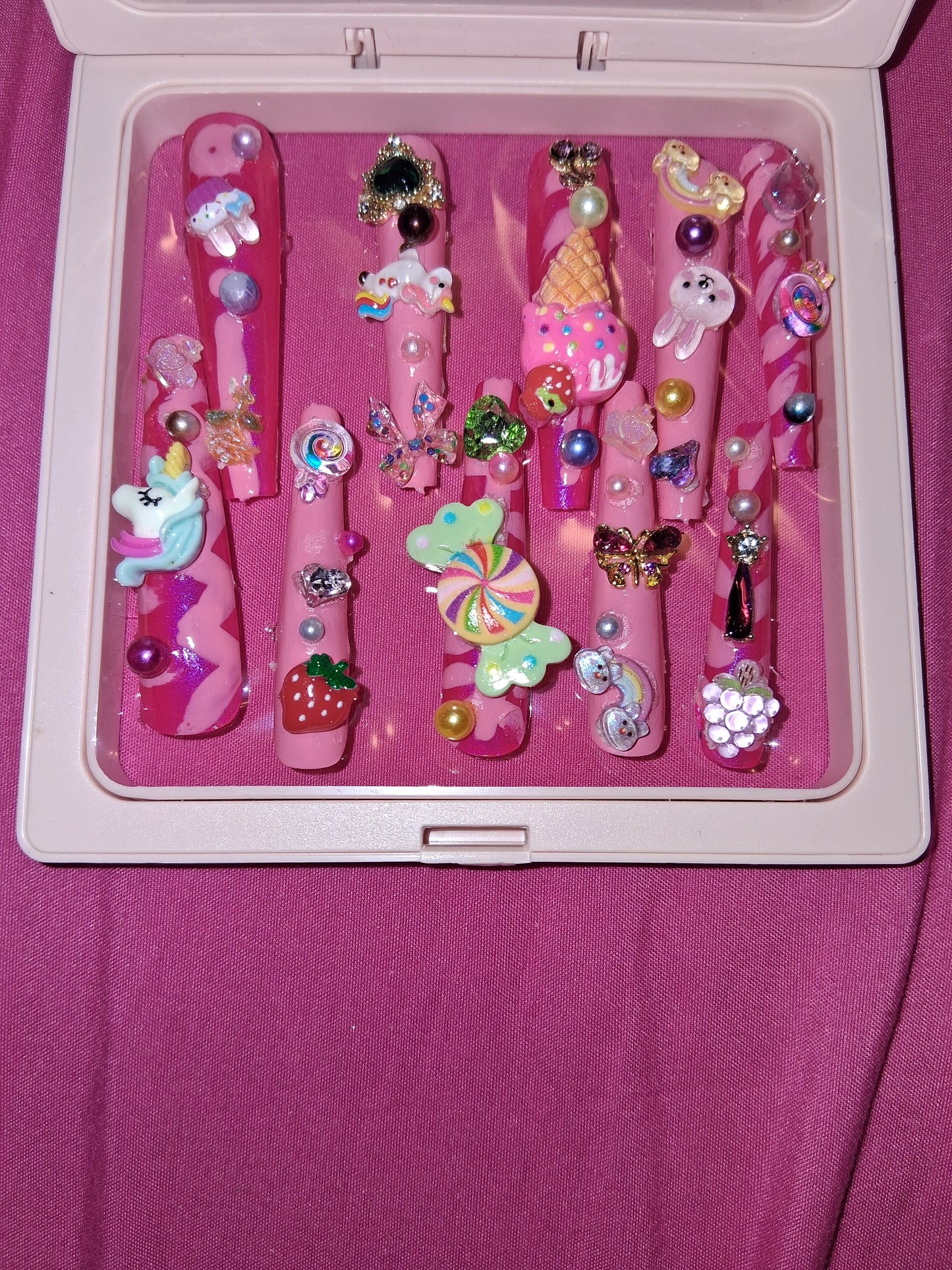 COCOMONEY NAILS CUSTOM 1 OF 1 GLUE ON PRESS ON COMES WITH FREE GIFTS #o13