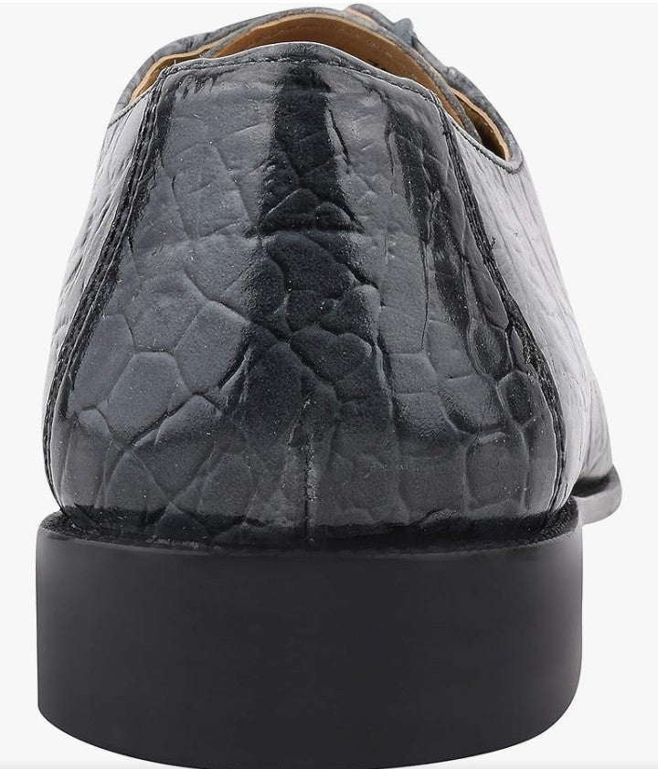 Mens Hornback Print Genuine Leather Lace Up Oxford Dress Shoes
