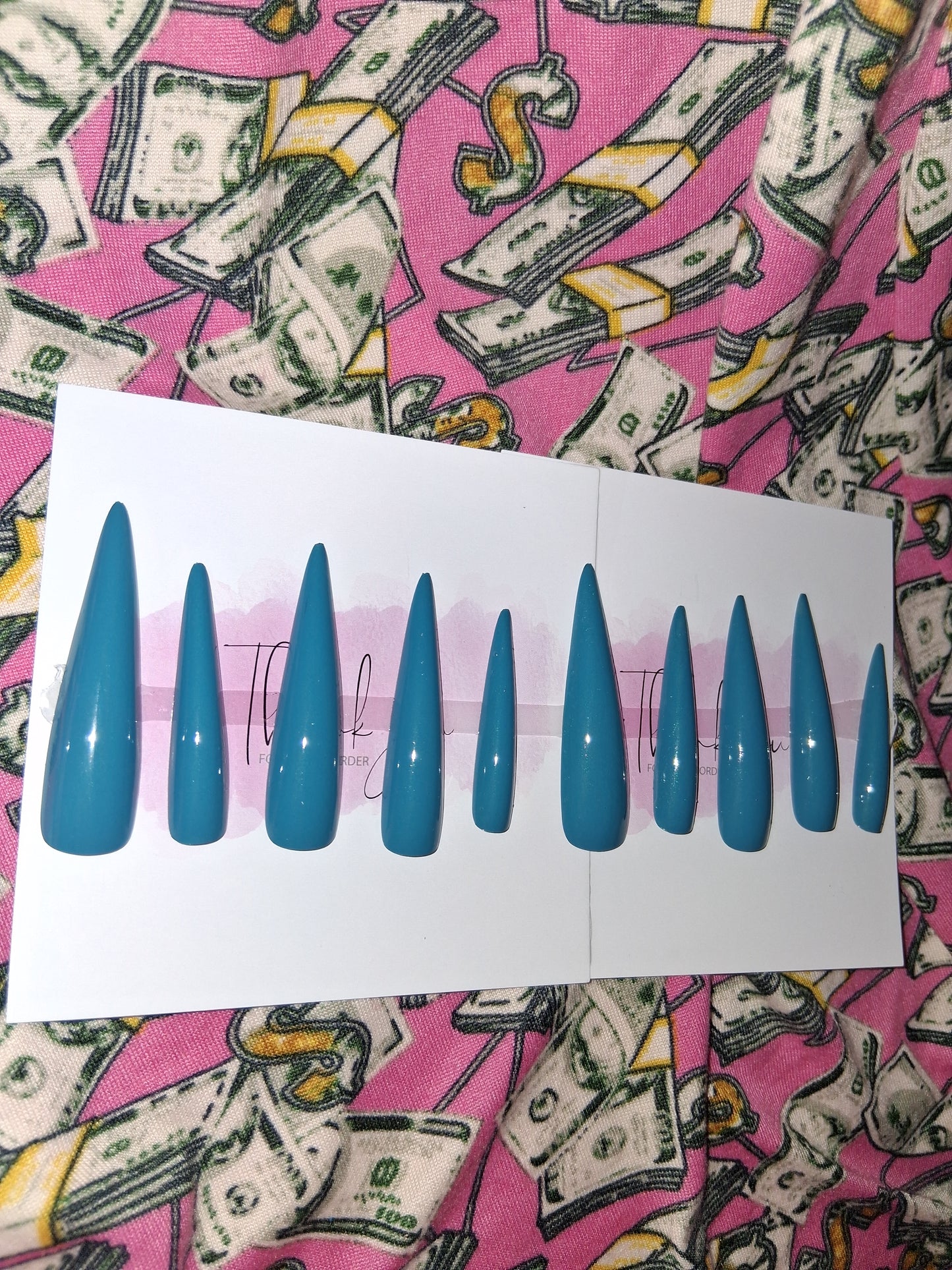 COCOMONEY NAILS CUSTOM 1 OF 1 GLUE ON PRESS ON COMES WITH FREE GIFTS #g19