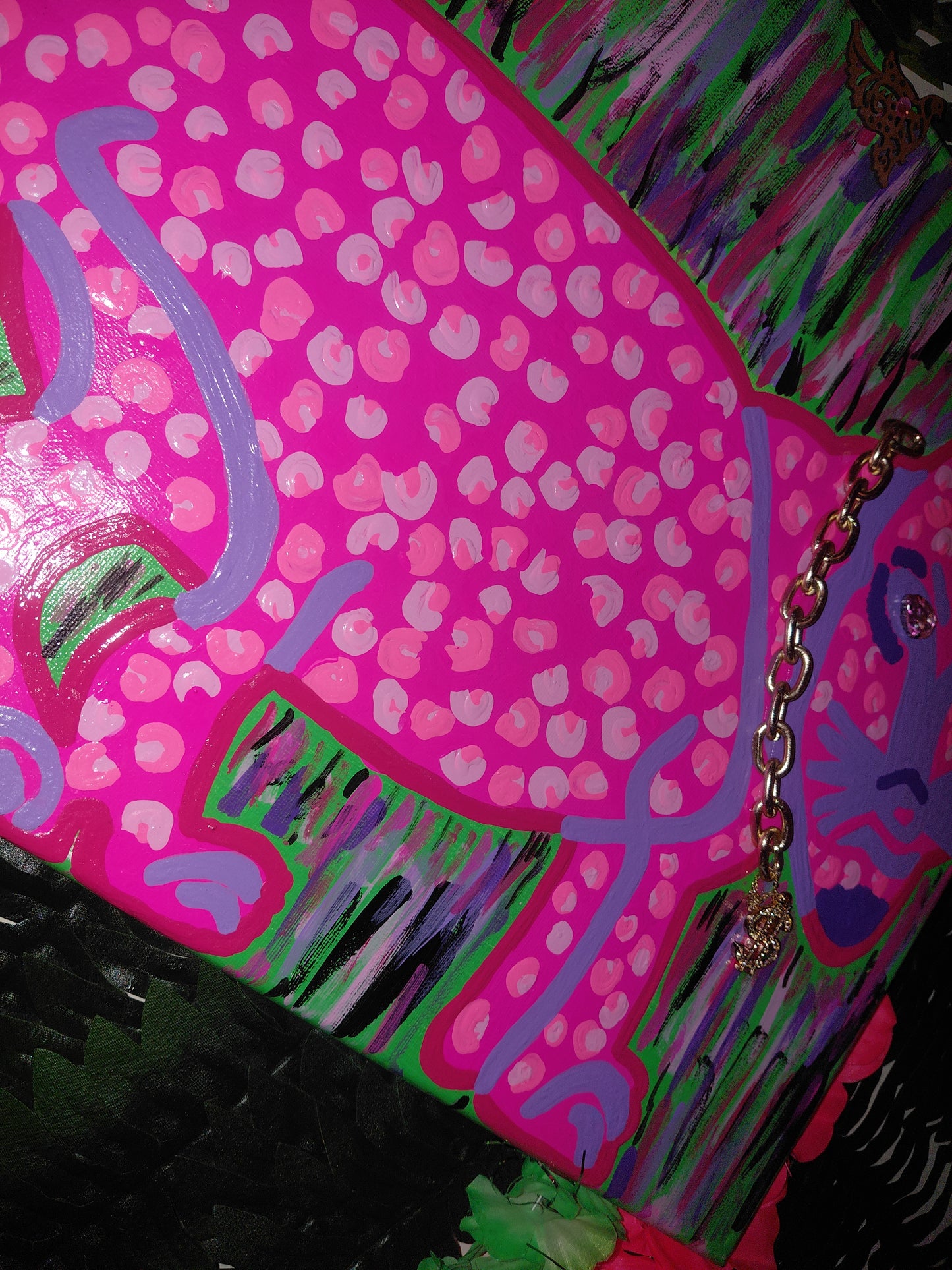 COCOMONEY ART 🎨 IN THE WILD LEOPARD PAINTING 47×46in INCHES CUSTOM 1 OF A KIND PIECE SIGNED C$ COCOMONEY AS SEEN ON YOUTUBE AND TIKTOK