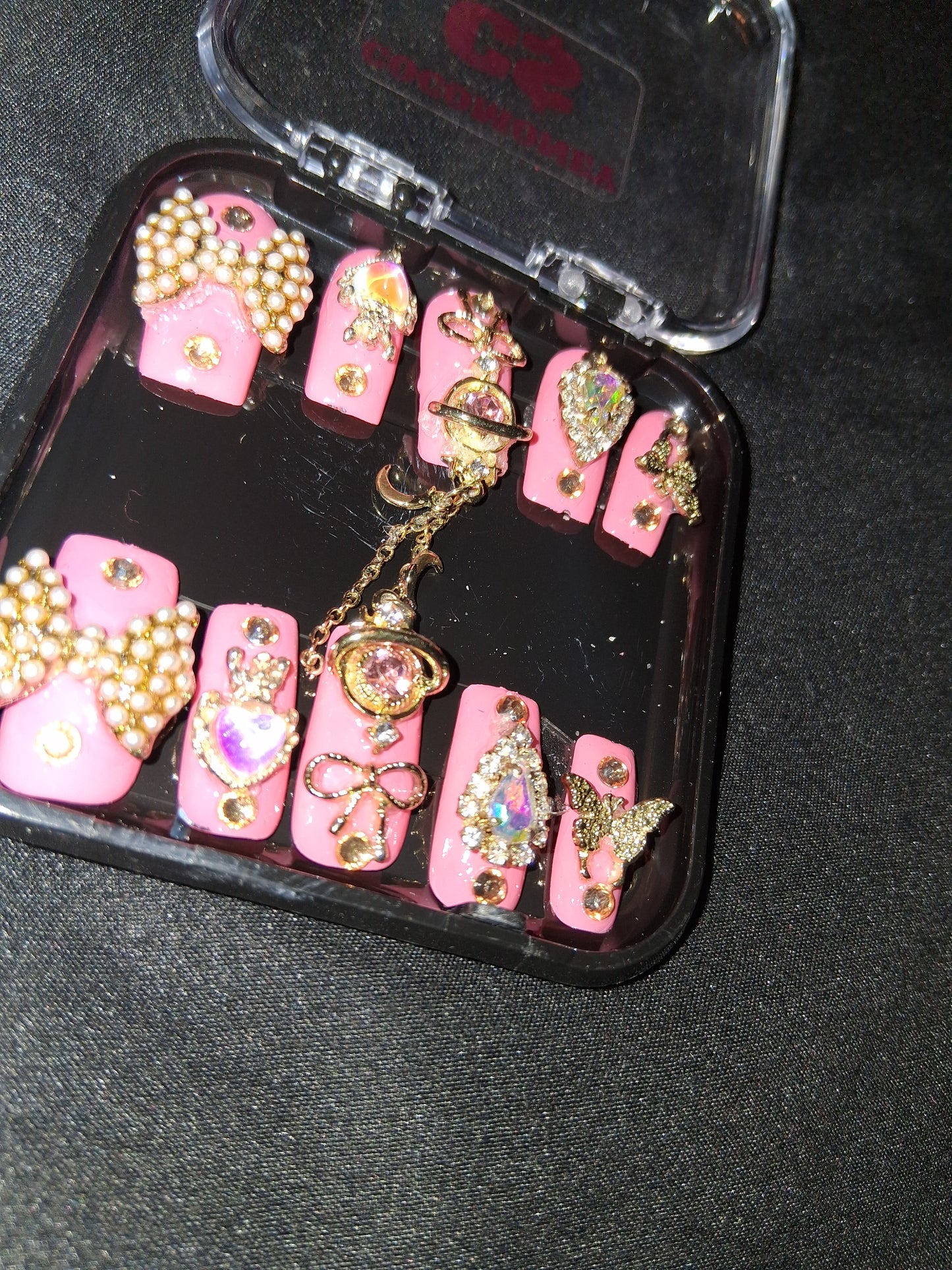 COCOMONEY NAILS CUSTOM 1 OF A KIND PIECES ACRYLIC COMES WITH FREE GIFTS