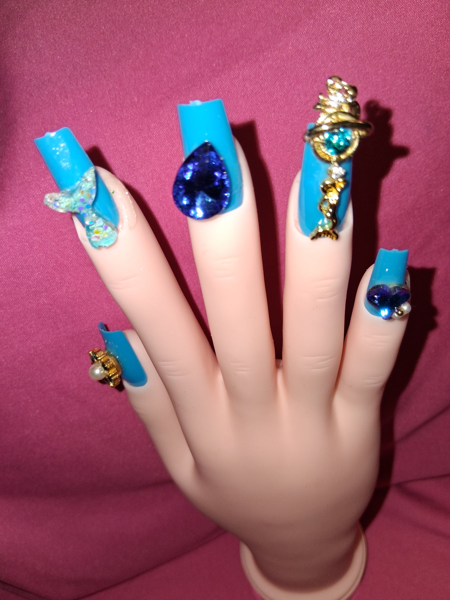 COCOMONEY NAILS CUSTOM 1 OF 1 GLUE ON PRESS ON COMES WITH FREE GIFTS #b95