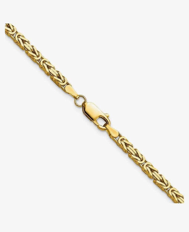 COCOMONEY 14k Gold 2.5mm Byzantine Chain Necklace
