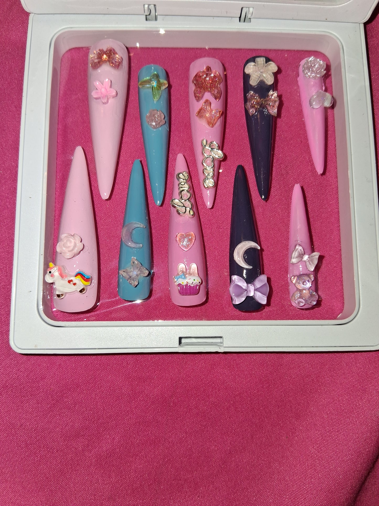 COCOMONEY NAILS CUSTOM 1 OF 1 GLUE ON PRESS ON COMES WITH FREE GIFTS #p56