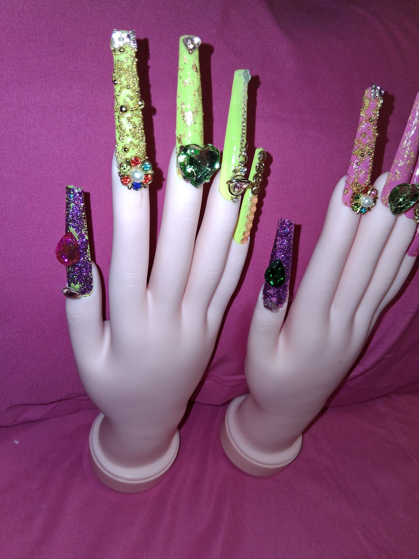 COCOMONEY NAILS CUSTOM 1 OF 1 GLUE ON PRESS ON COMES WITH FREE GIFTS #o37