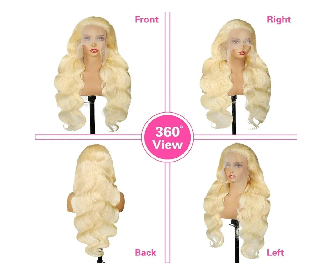 13x6 Lace Front Wig Human Hair 200 Density Body Wave Blonde Lace Front Wigs Human Hair 28 Inch Full & Thick 613 HD Lace Frontal Wig Pre Plucked with Baby Hair for Women.