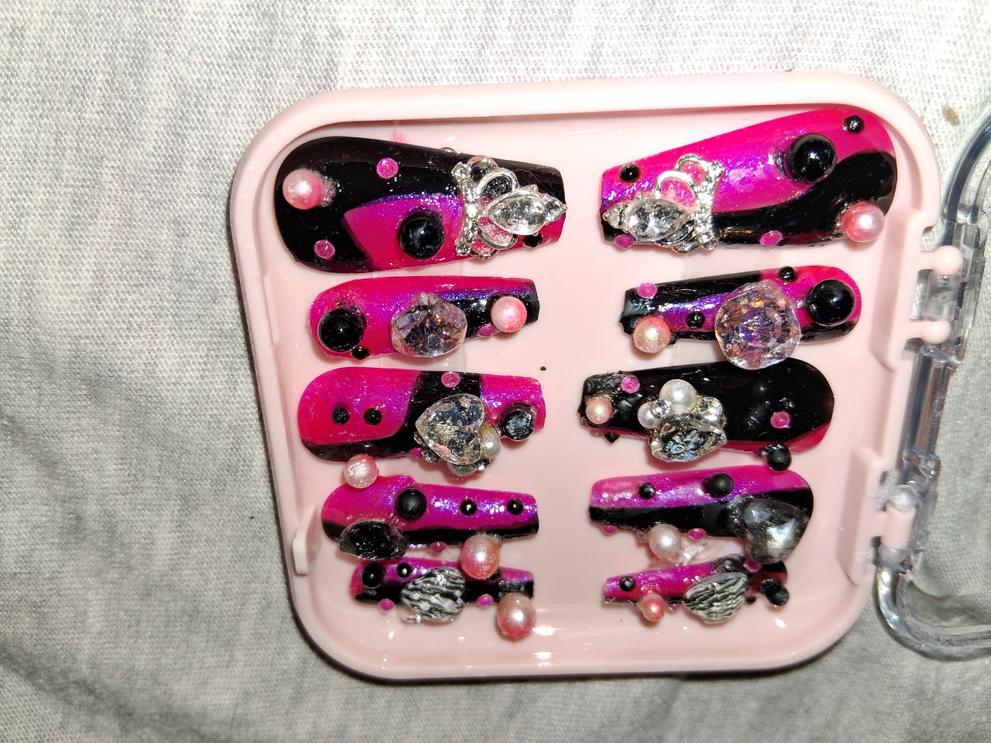 COCOMONEY NAILS CUSTOM 1 OF 1 GLUE ON PRESS ON COMES WITH FREE GIFTS #b58