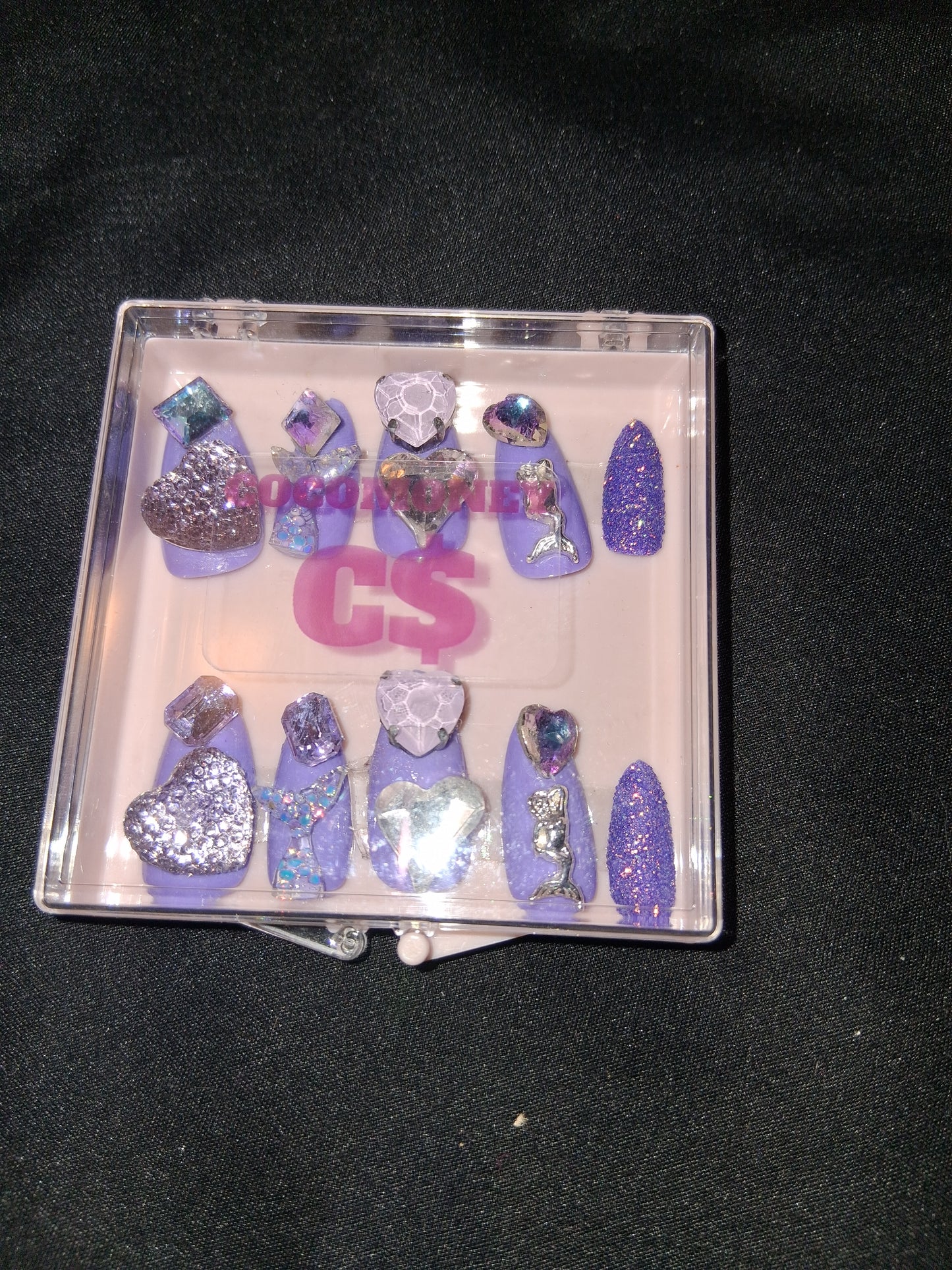 COCOMONEY NAILS CUSTOM 1 OF A KIND PIECES ACRYLIC COMES WITH FREE GIFTS