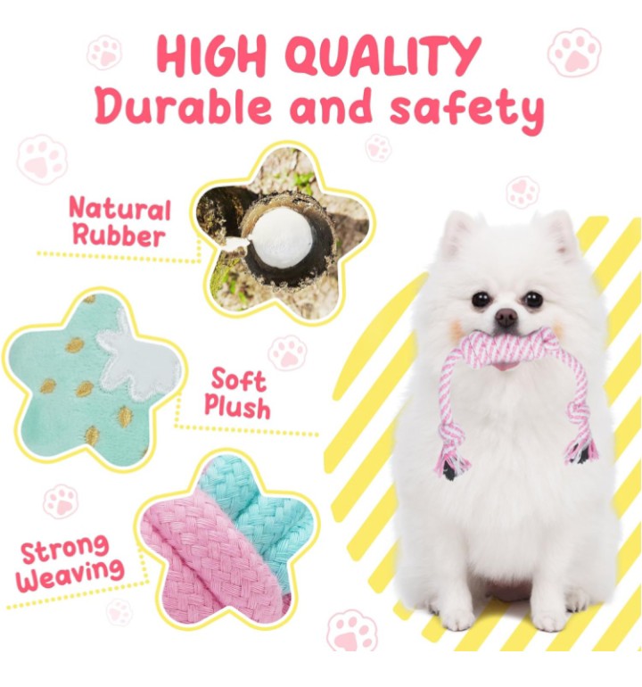 23 Pack Puppy Chew Toys for Teething, Interactive Dog Toys for Puppies, Cute Small Dog Toys with Treat Ball, Squeaky Dog Chew Toys and Ropes