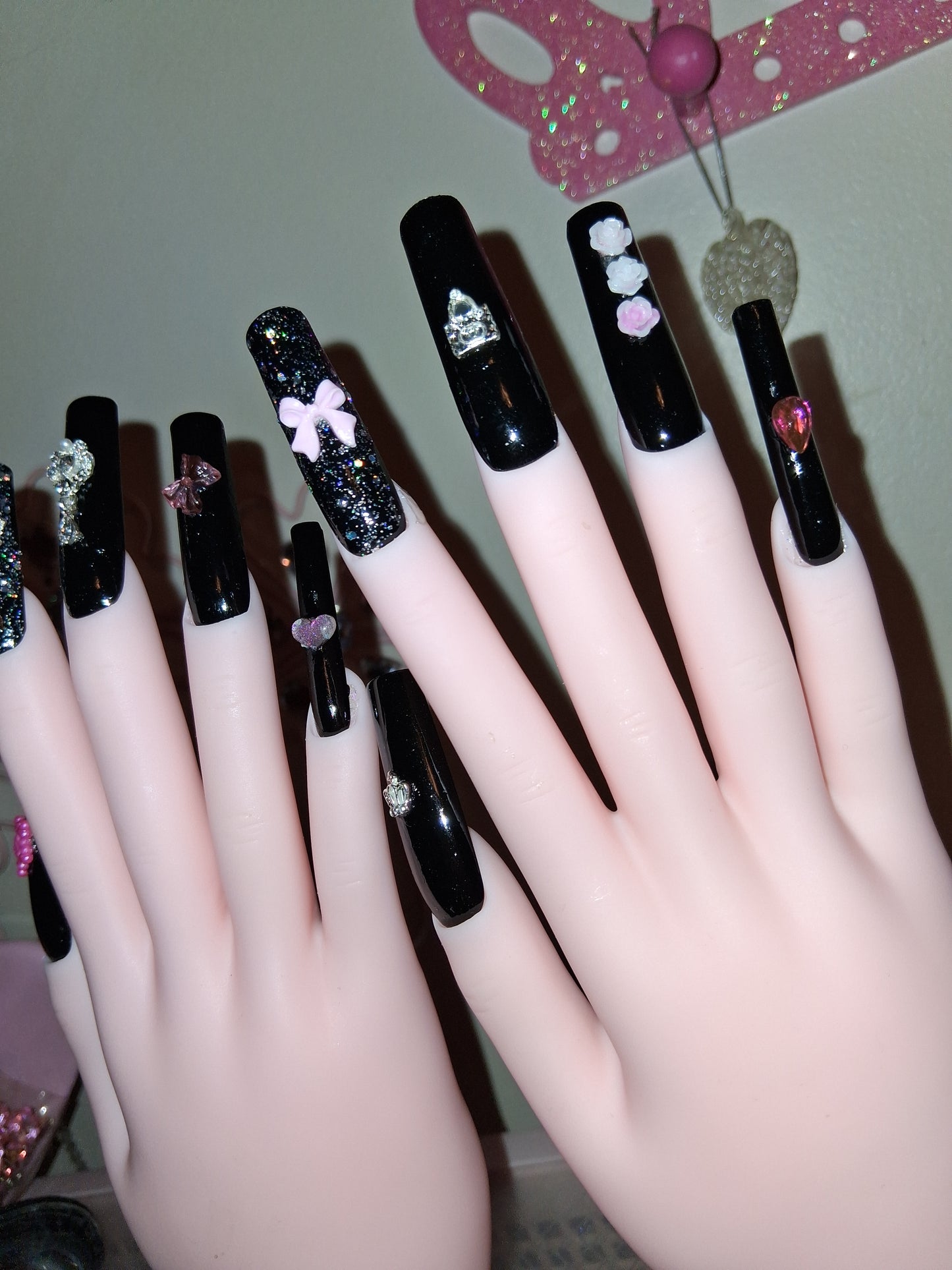 COCOMONEY NAILS CUSTOM 1 OF 1 GLUE ON PRESS ON COMES WITH FREE GIFTS #o55
