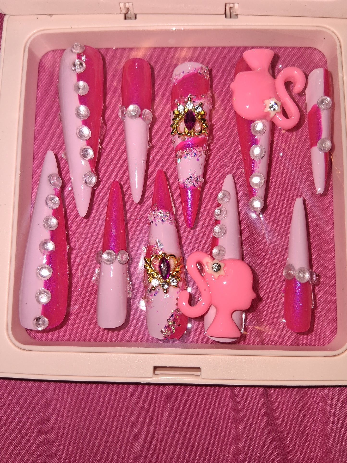 COCOMONEY NAILS CUSTOM 1 OF 1 GLUE ON PRESS ON COMES WITH FREE GIFTS #o33