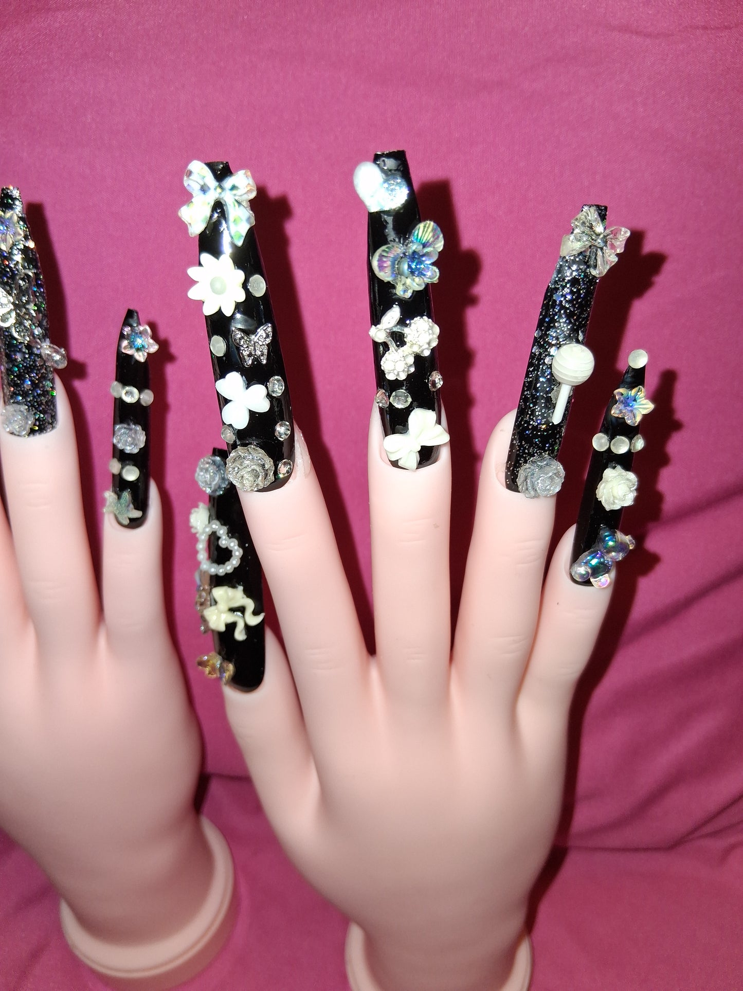 COCOMONEY NAILS CUSTOM 1 OF 1 GLUE ON PRESS ON COMES WITH FREE GIFTS #o56