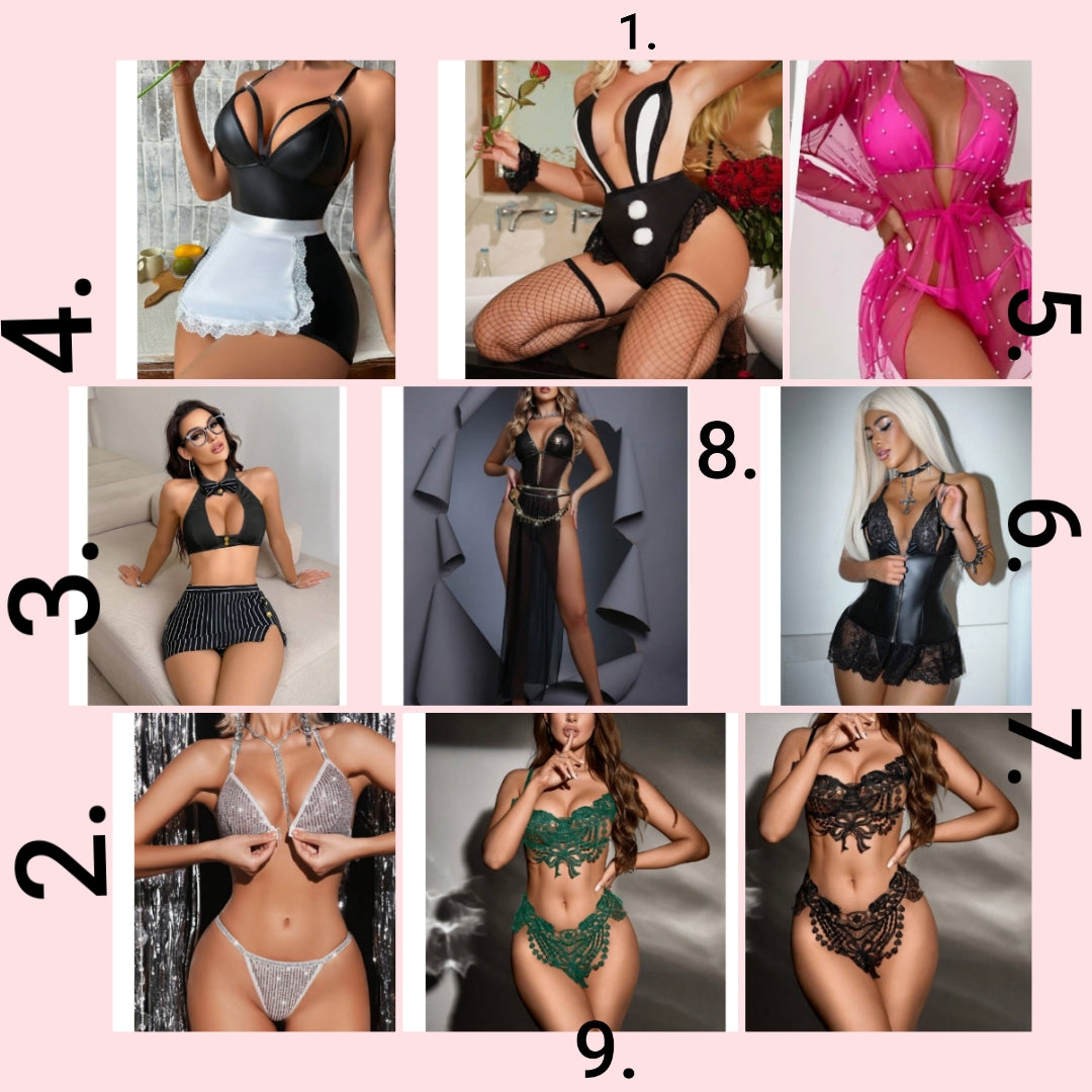 Sexy Lingerie set choose by number beside outfit