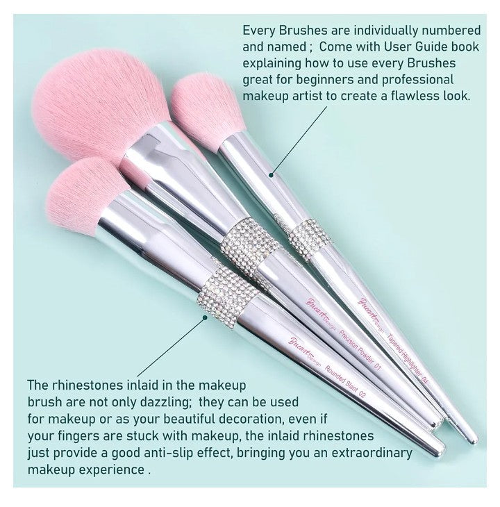 Design Elegant pink Ultra soft labeled Makeup Brushes Sets with Brush Holder makeup brush set with Foundation Powder blush blending contour Brush (15Pcs
