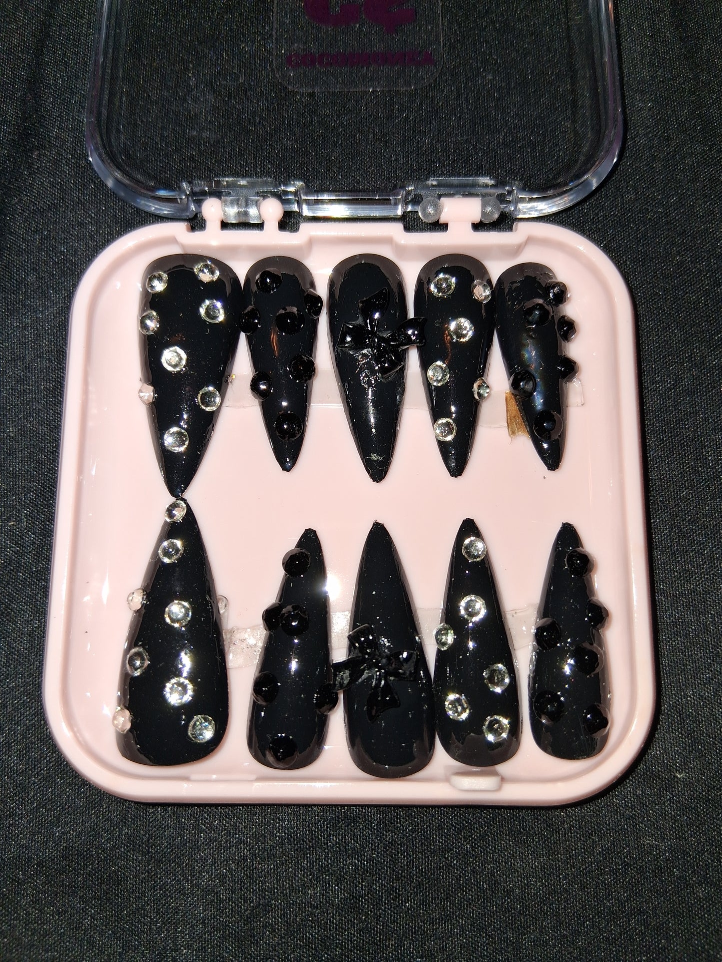 COCOMONEY NAILS CUSTOM 1 OF 1 GLUE ON PRESS ON COMES WITH FREE GIFTS #b69