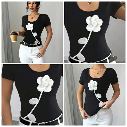 Round Neck 3D Bow Decor Sleeveless Tank Top COCOMONEY