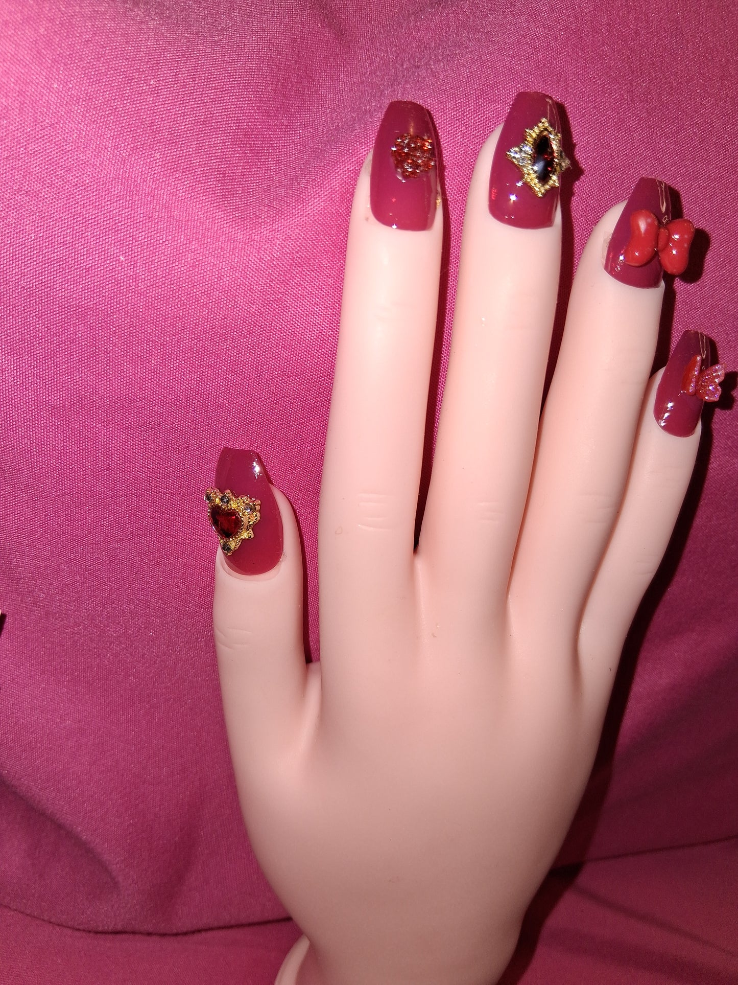 COCOMONEY NAILS CUSTOM 1 OF 1 GLUE ON PRESS ON COMES WITH FREE GIFTS #b90