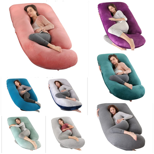 Pregnancy Must Haves Pregnancy Pillow U-Shaped Full Body Maternity Support Pillow for Pregnant Women with Replaceable and Washable Velvet Cover Size 57"