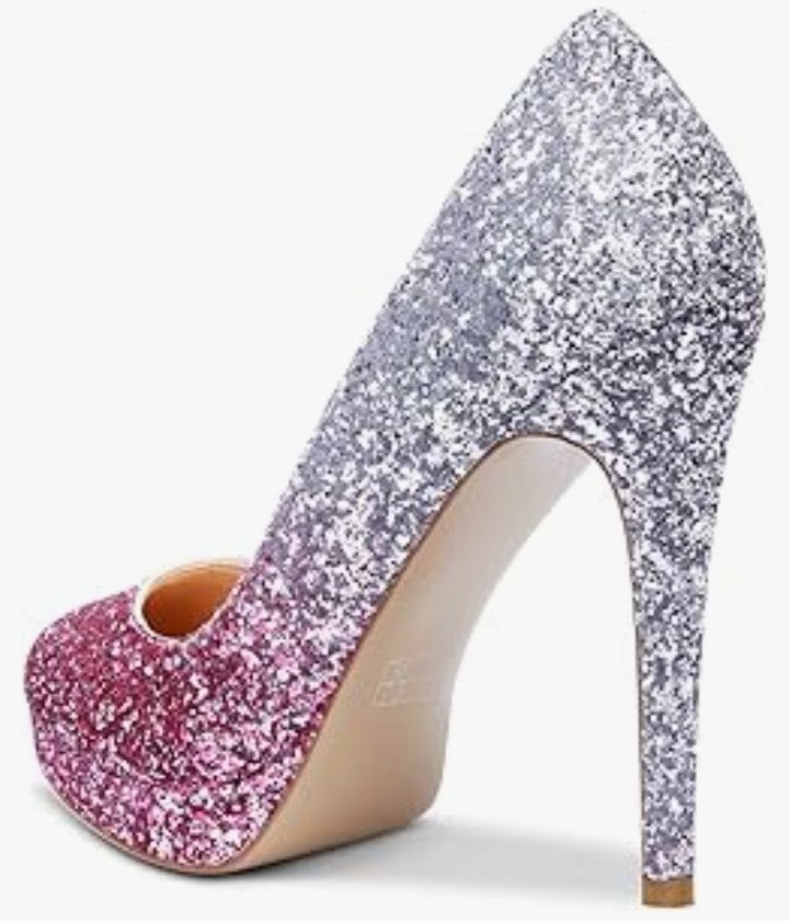 Womens High Heels Platform Pumps Slip-on Stilettos 12CM Heel Office Dress Shoes