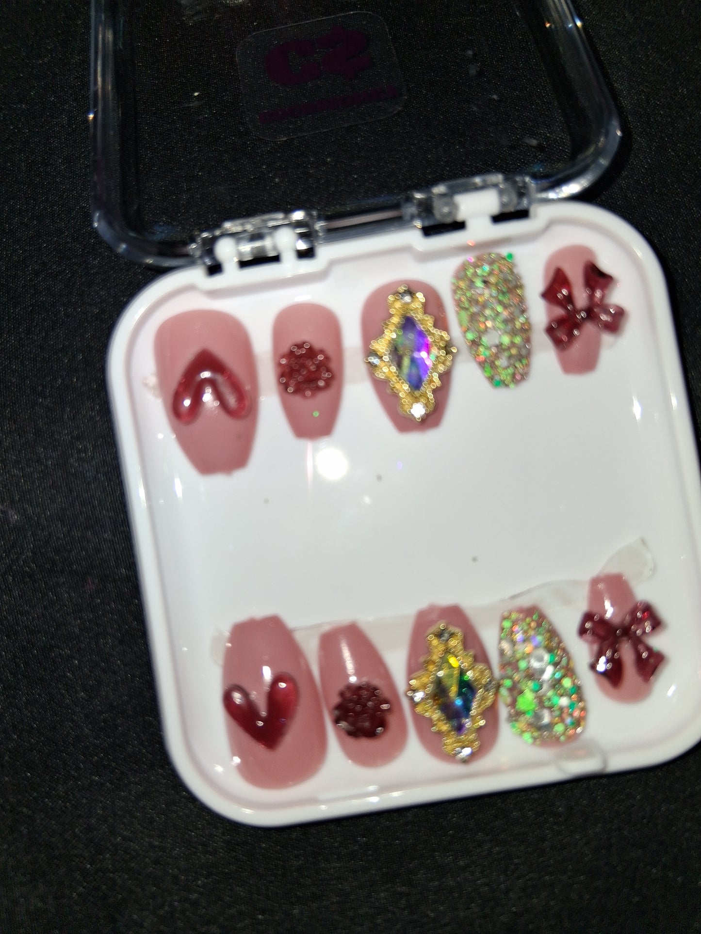 COCOMONEY NAILS CUSTOM ONE OF A KIND PIECES WITH NAIL BAG AND FREE GIFTS ACRYLIC