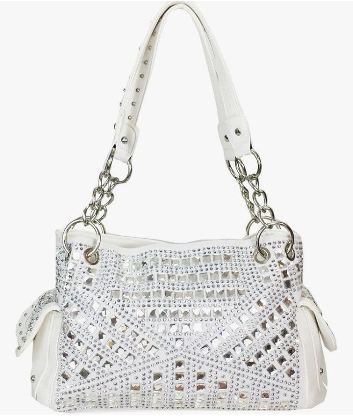 12×8×3.5 Gem Studded Rhinestone Concealed and Carry Purse
